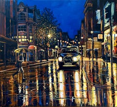 On the Other Side-original modern impressionism cityscape London painting-Art