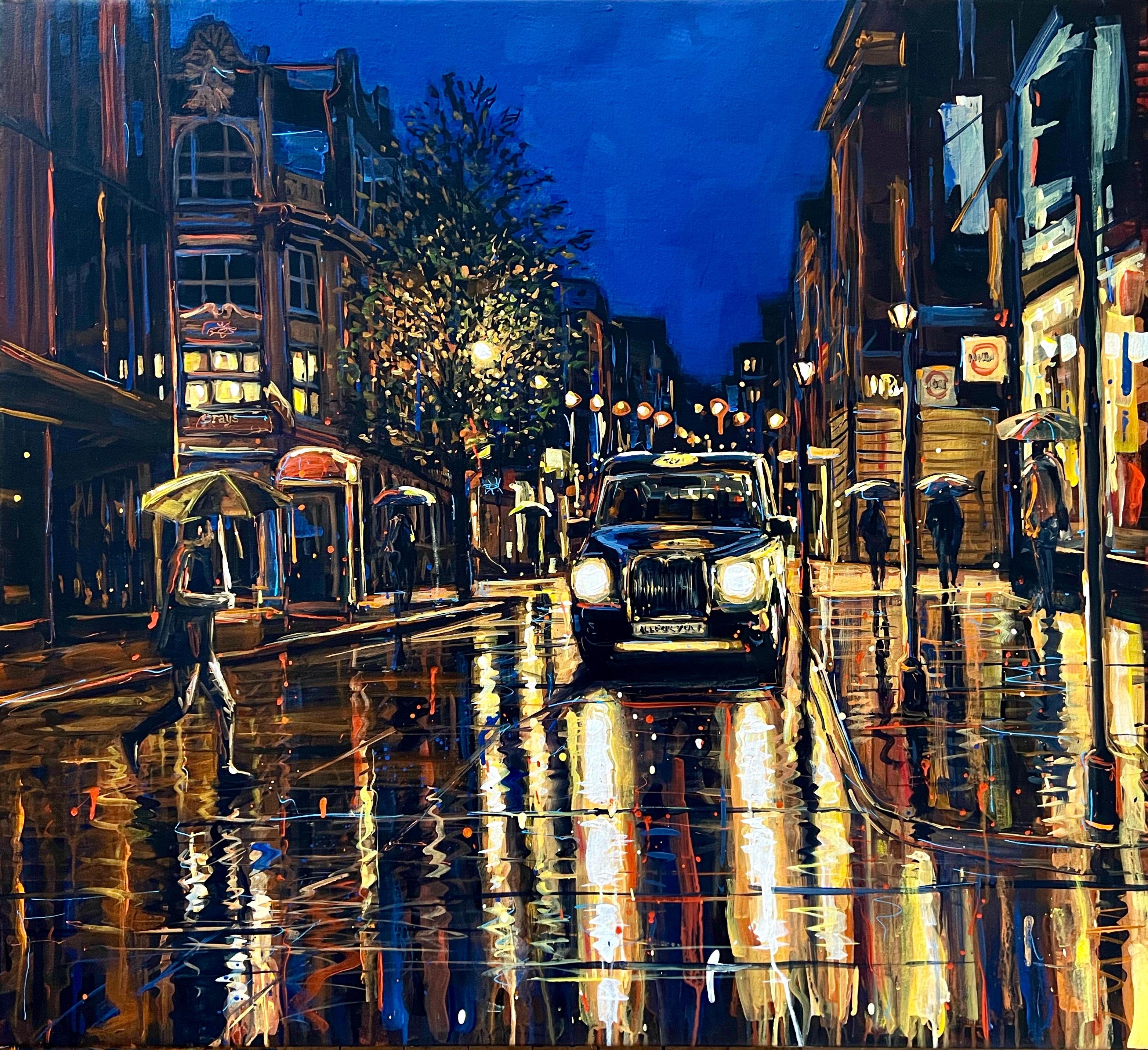 On the Other Side, impressionnisme moderne, paysage urbain original de Londres, peinture d'art