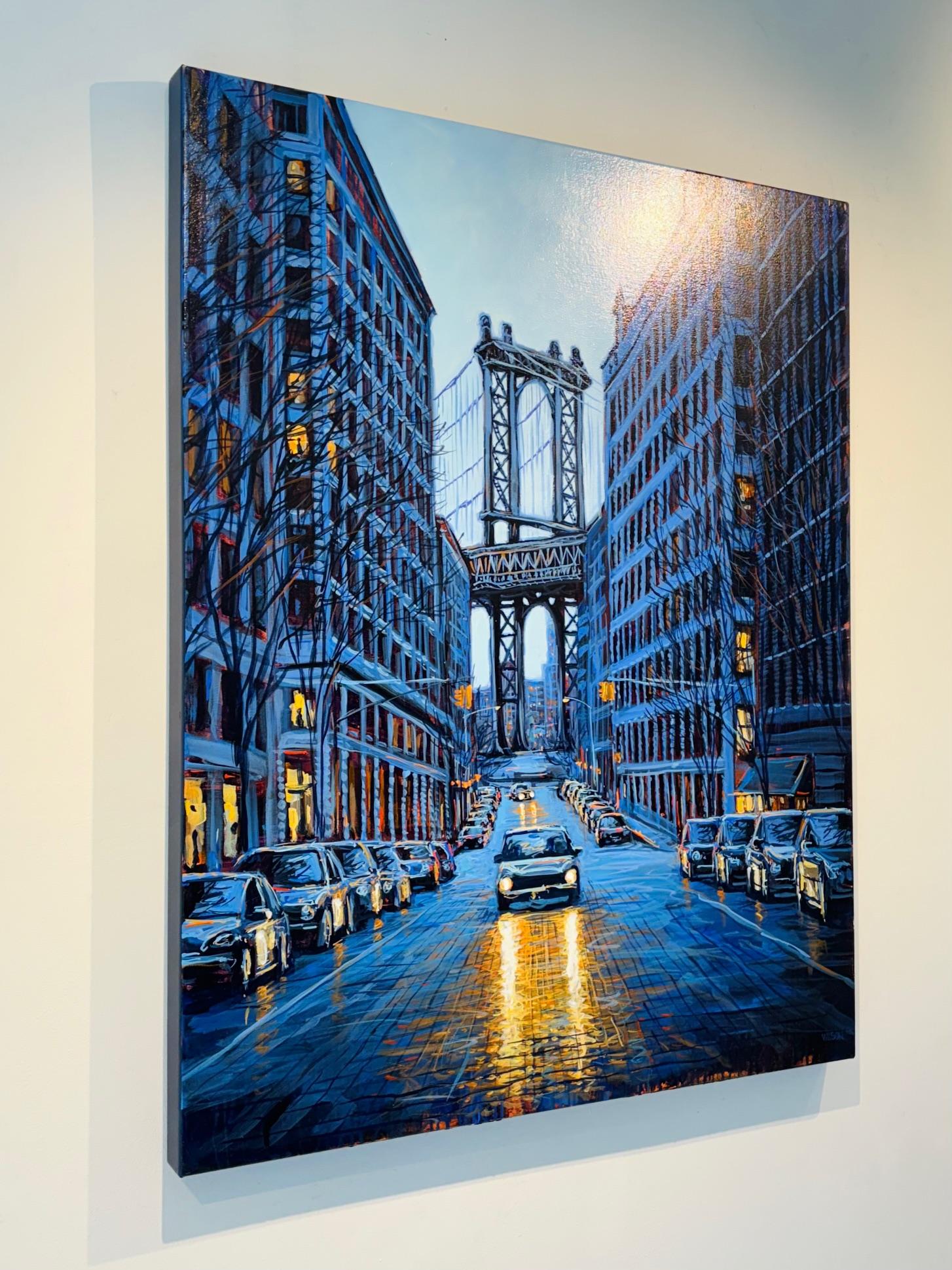 On The Way There-originale impressionistische NY Stadtbild Malerei - zeitgenössische Kunst (Realismus), Painting, von David Wilson