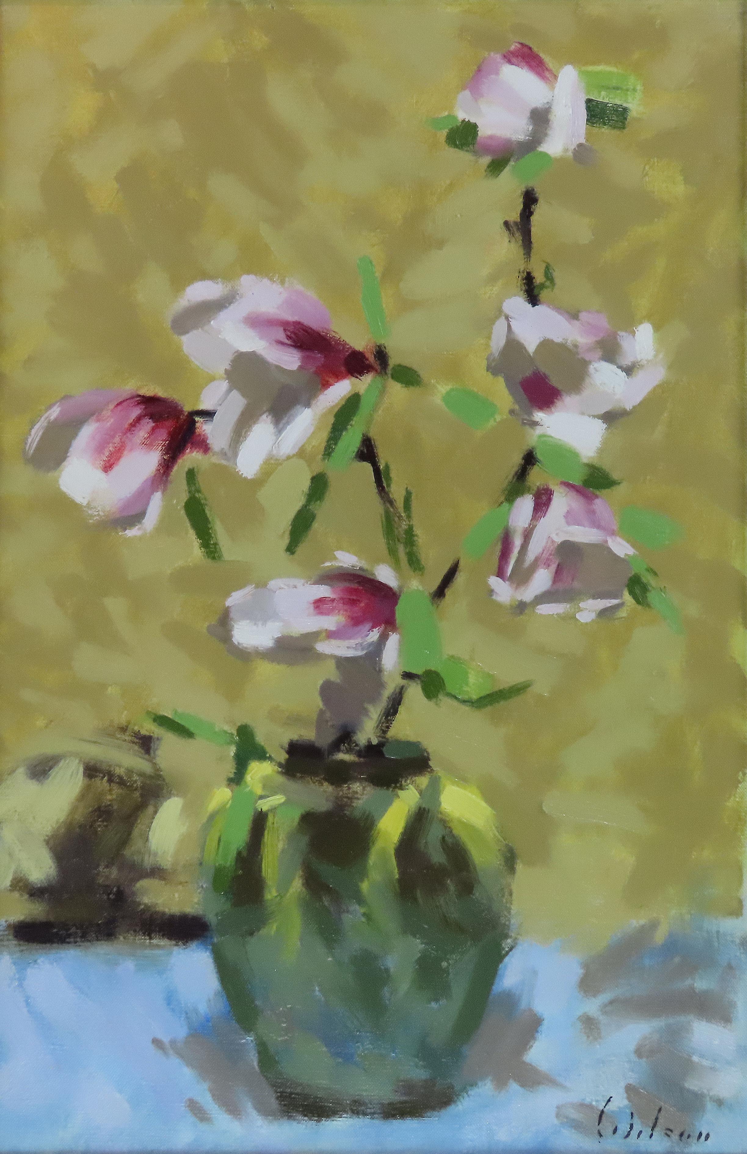 Original Ölgemälde auf Leinwand, David Wilson, „Stillleben mit Blumen“, Öl im Angebot 2