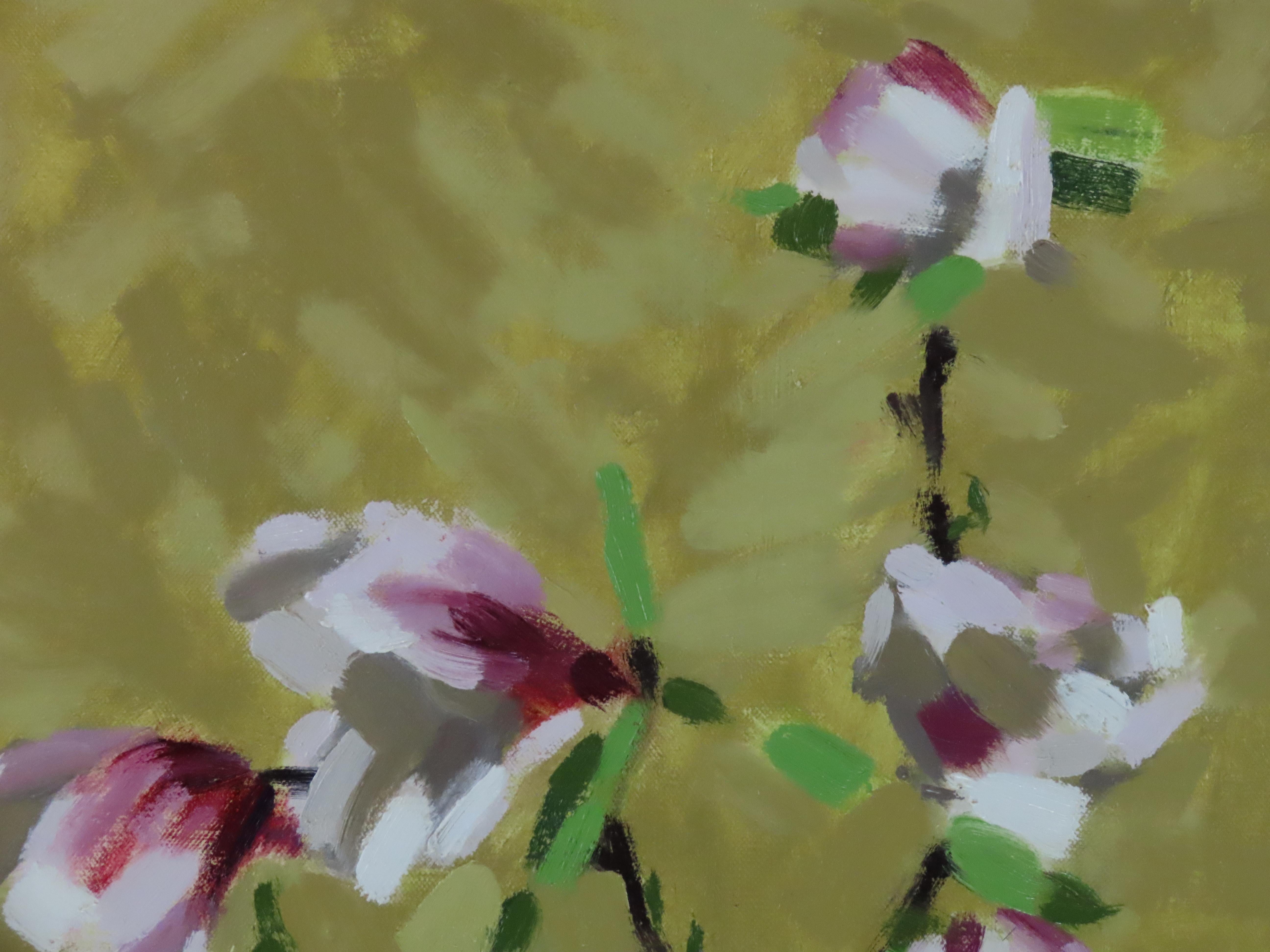 Original Ölgemälde auf Leinwand, David Wilson, „Stillleben mit Blumen“, Öl im Angebot 3