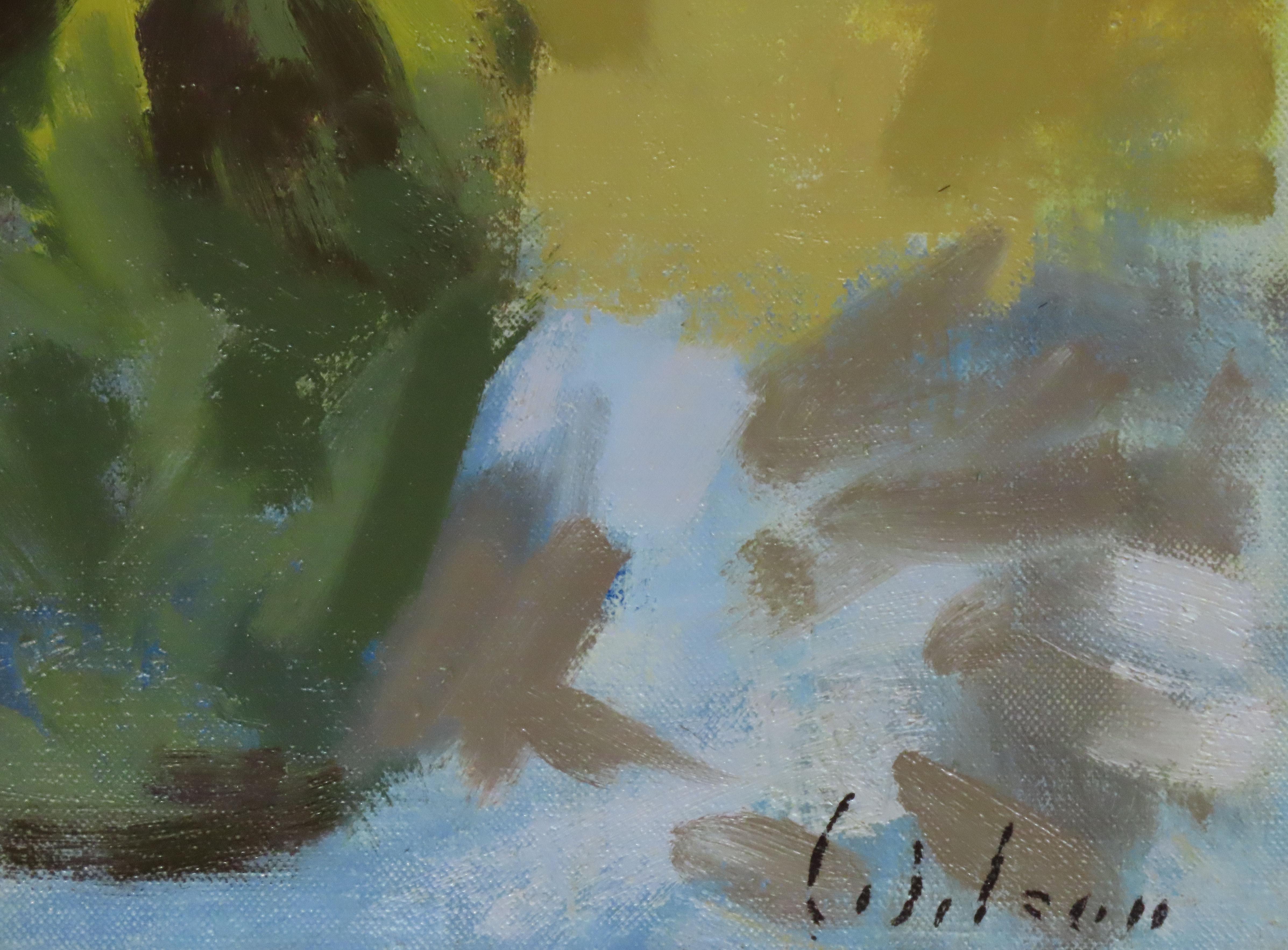 Original Ölgemälde auf Leinwand, David Wilson, „Stillleben mit Blumen“, Öl im Angebot 5