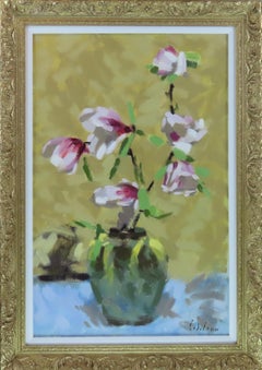 Vintage Original Oil on Canvas, David Wilson, "Still Life of Flowers"