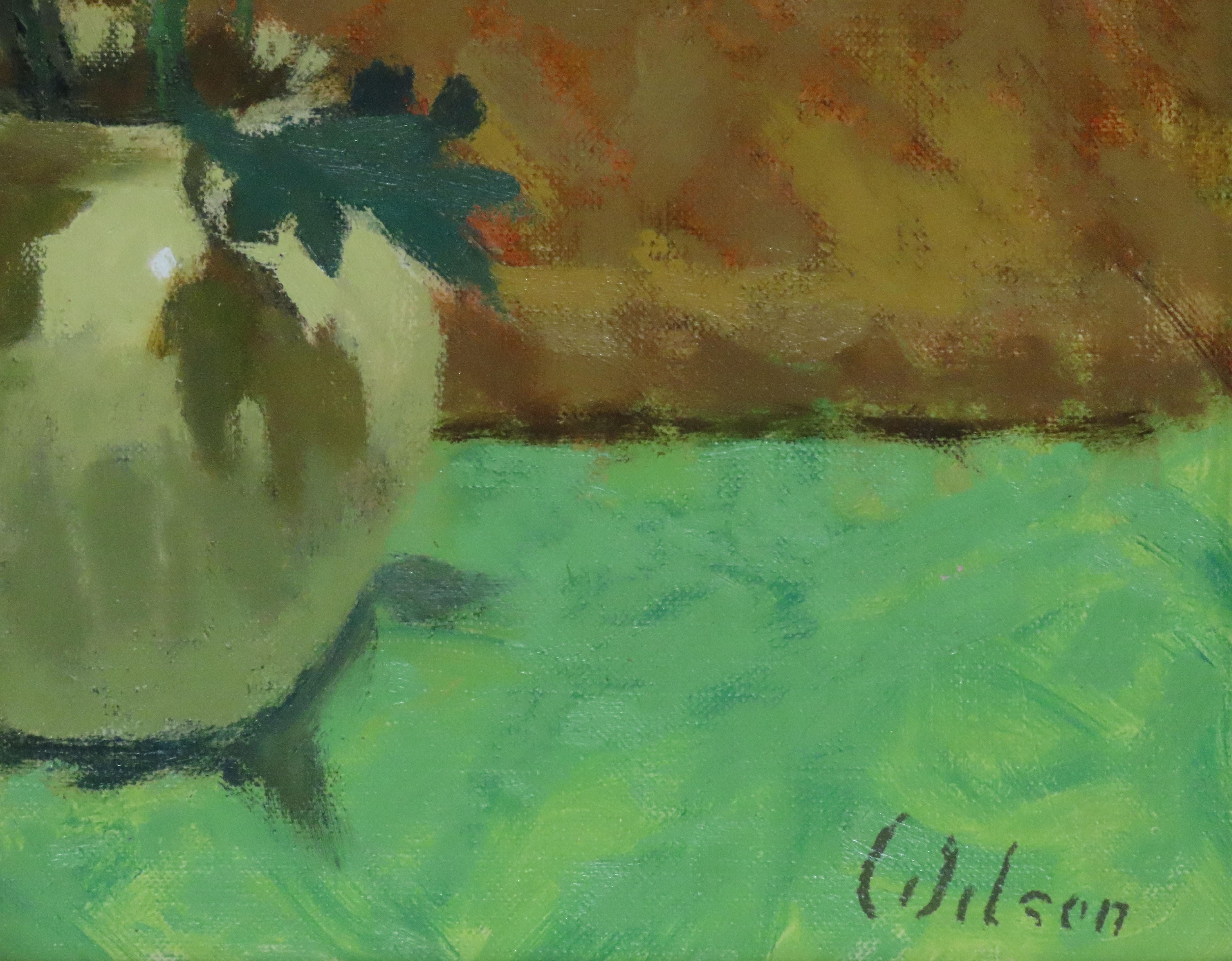 Original Ölgemälde auf Leinwand, David Wilson, „Rosablumen“ im Angebot 5