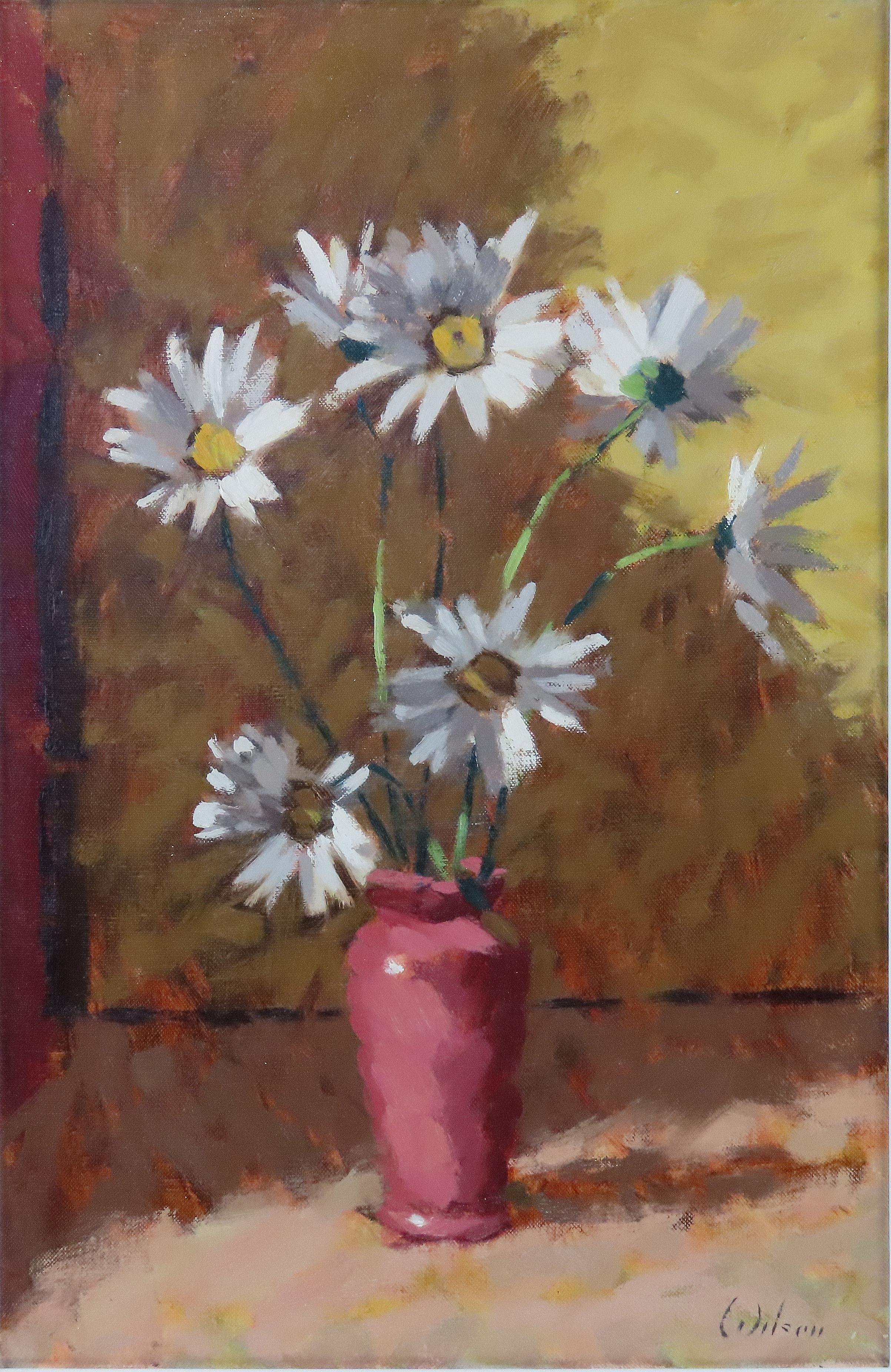 Original Ölgemälde auf Leinwand, David Wilson, „Stillleben mit Blumen“, Öl im Angebot 2
