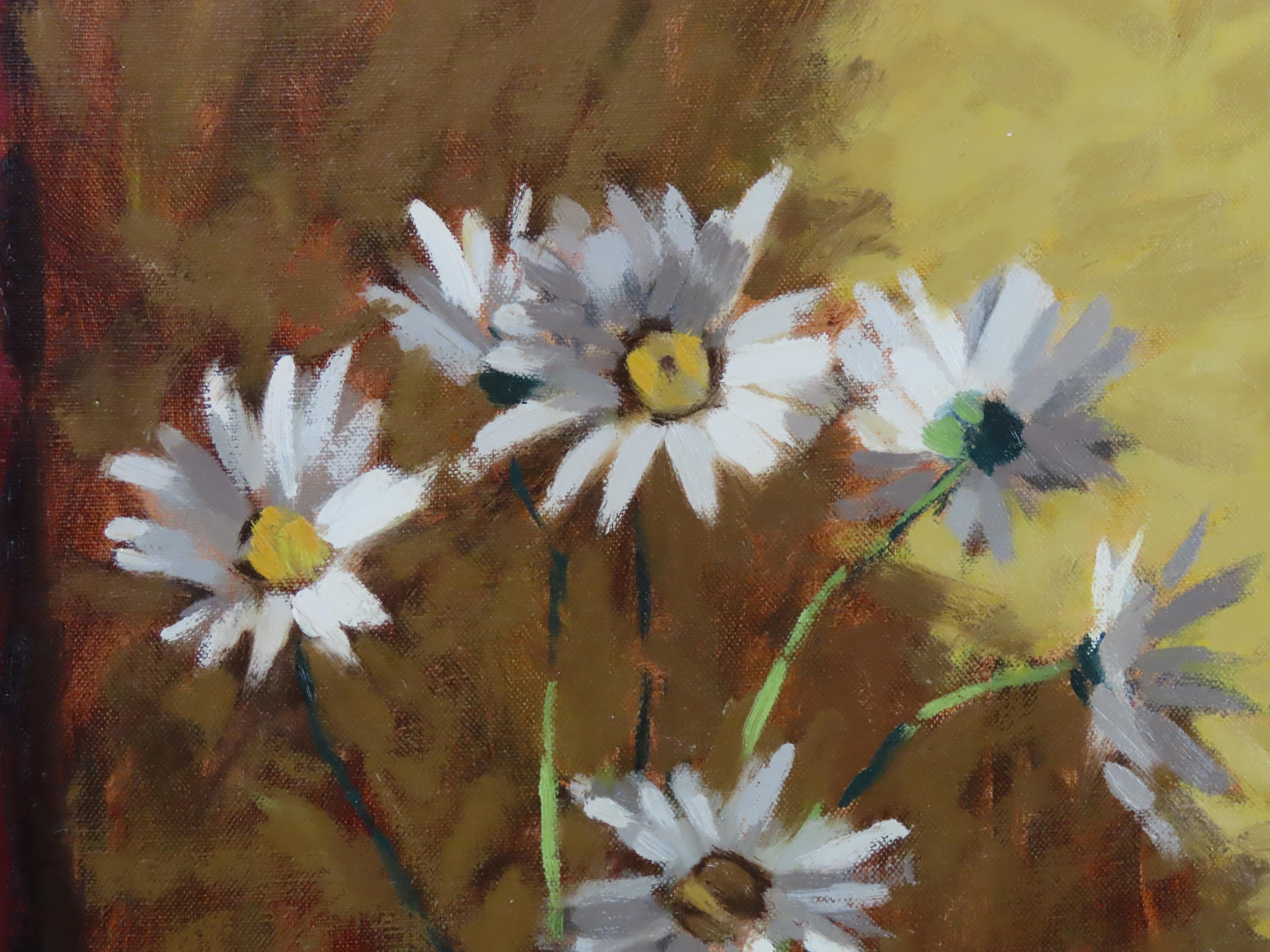 Original Ölgemälde auf Leinwand, David Wilson, „Stillleben mit Blumen“, Öl im Angebot 3