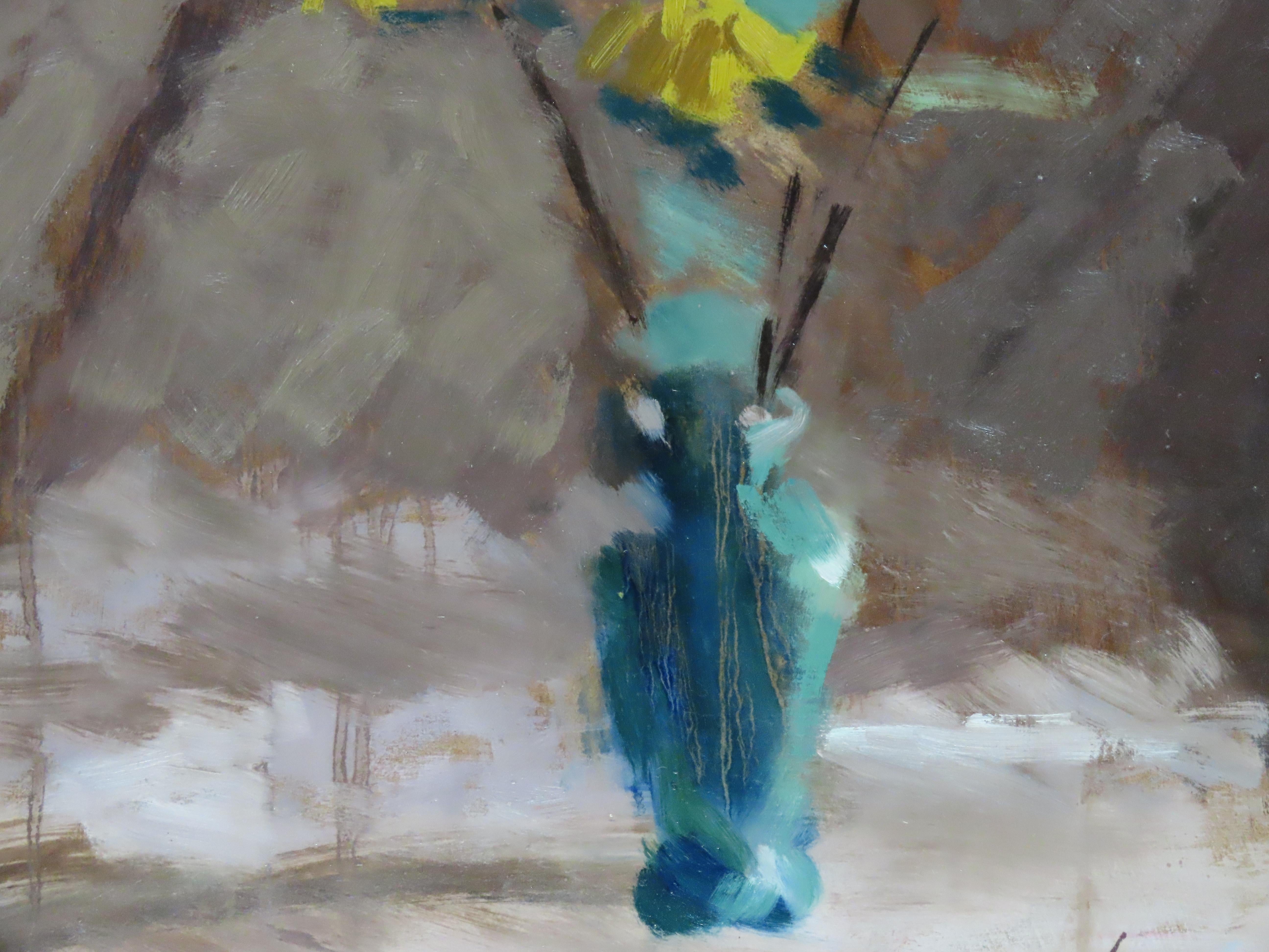 Original Ölgemälde auf Leinwand, David Wilson, „Studie von Helianthus“, Öl im Angebot 4