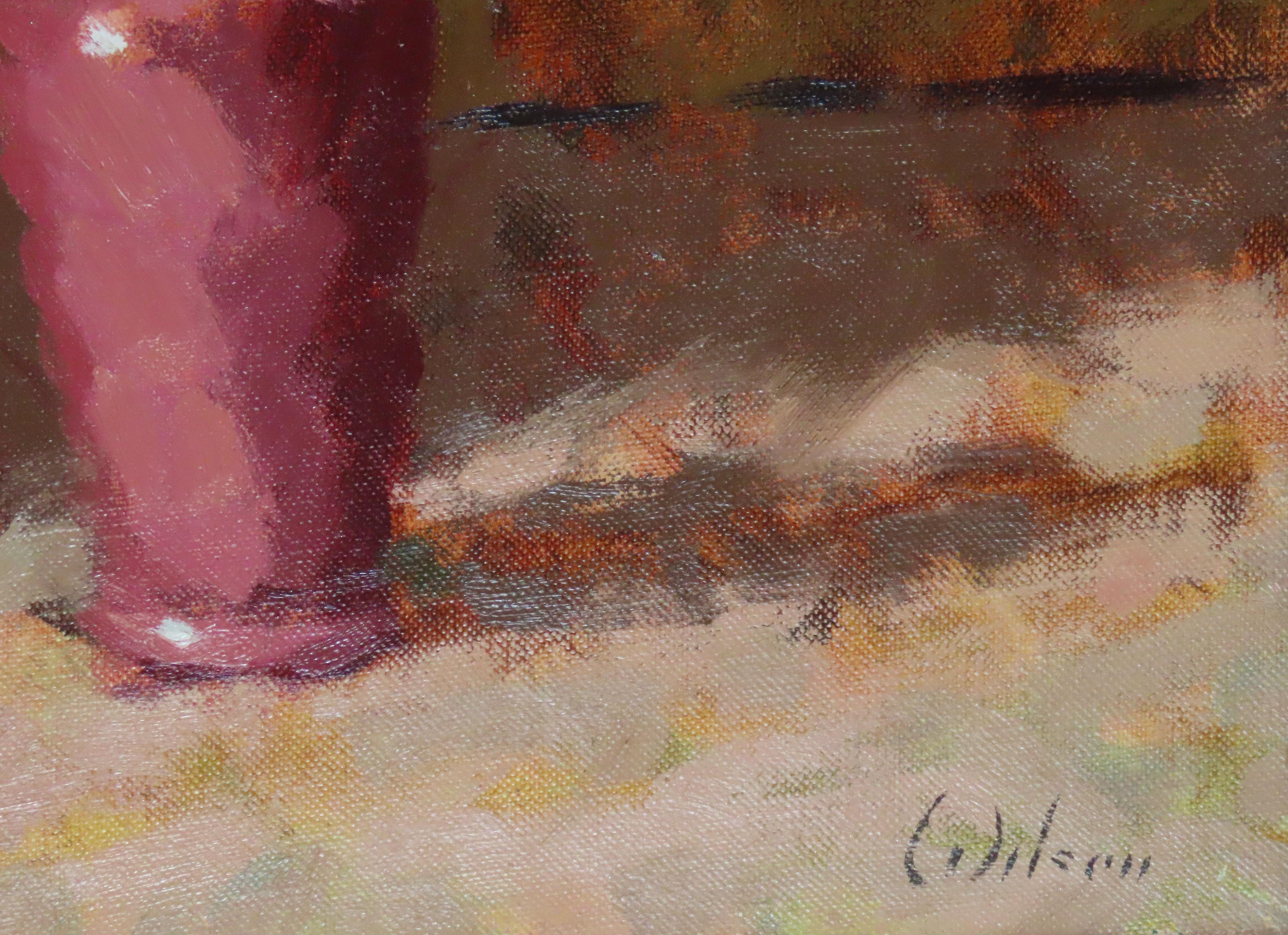 Original Ölgemälde auf Leinwand, David Wilson, „Stillleben mit Blumen“, Öl im Angebot 5