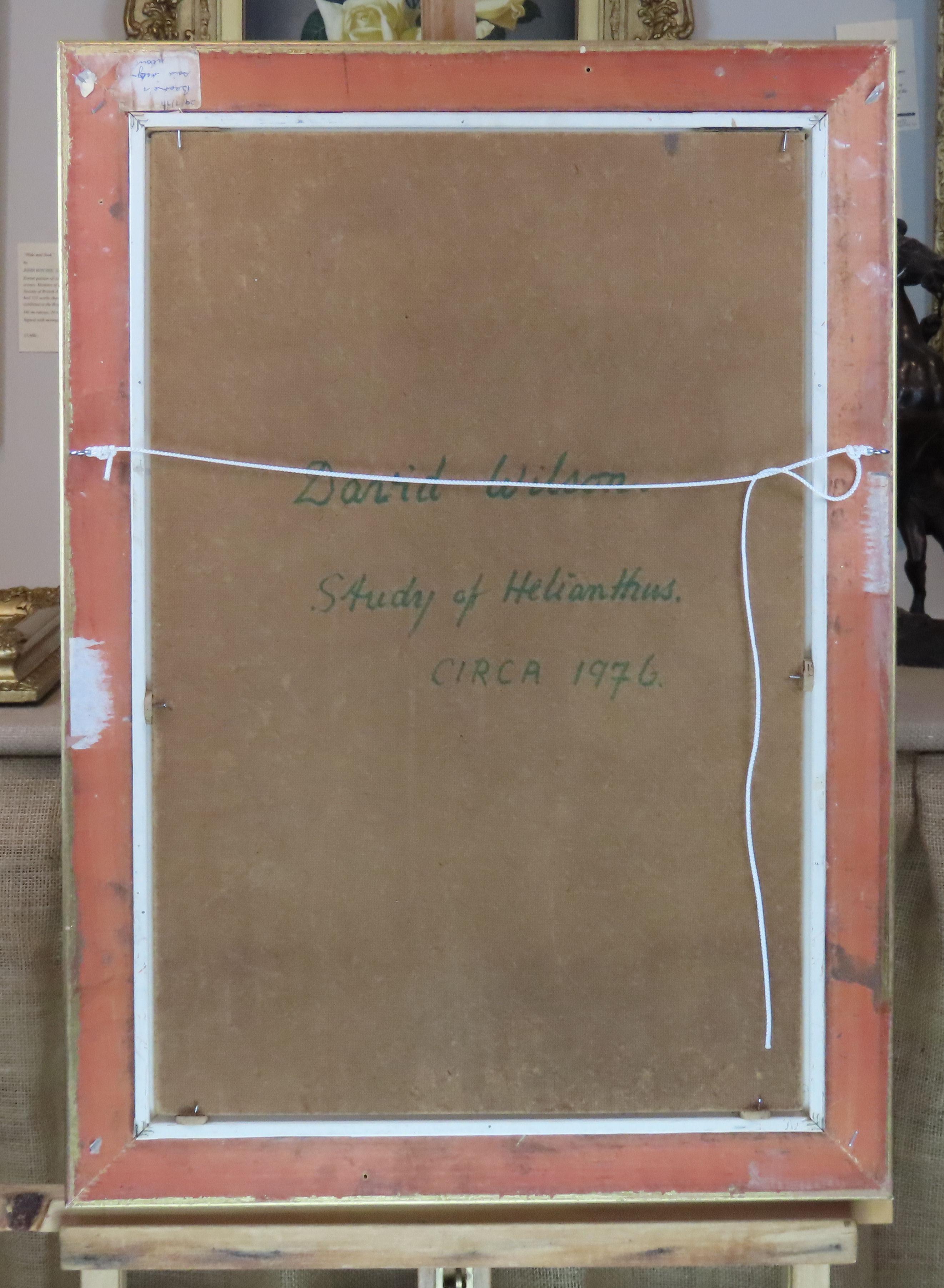 Original Ölgemälde auf Leinwand, David Wilson, „Studie von Helianthus“, Öl im Angebot 6