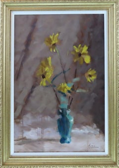 Vintage Original Oil on Canvas, David Wilson, "Study of Helianthus"