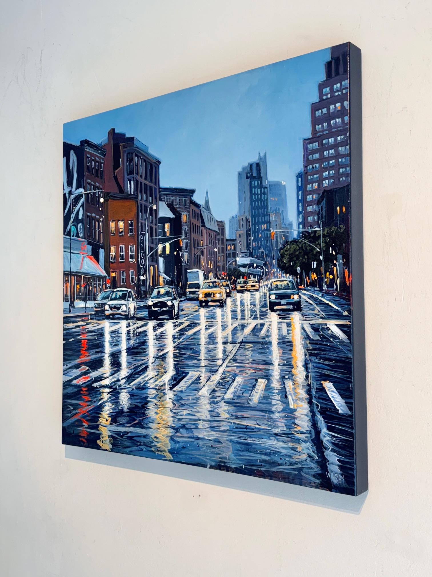 Out Of The Way – originelle moderne impressionistische Stadtlandschaft Londons Gemälde-Kunst (Realismus), Painting, von David Wilson
