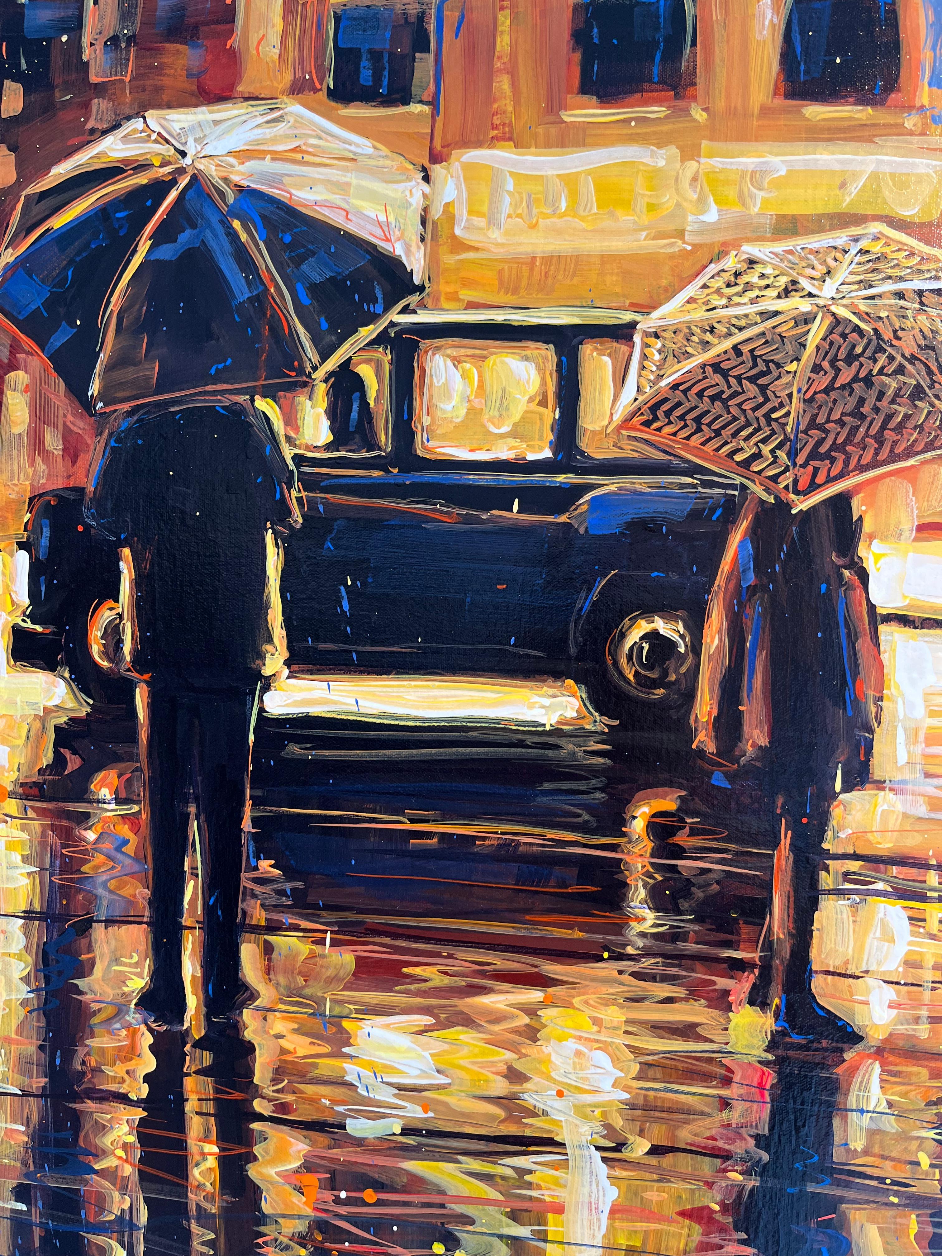 So Much to say-original impressionnisme London cityscape peinture-contemporary Art - Noir Landscape Painting par David Wilson