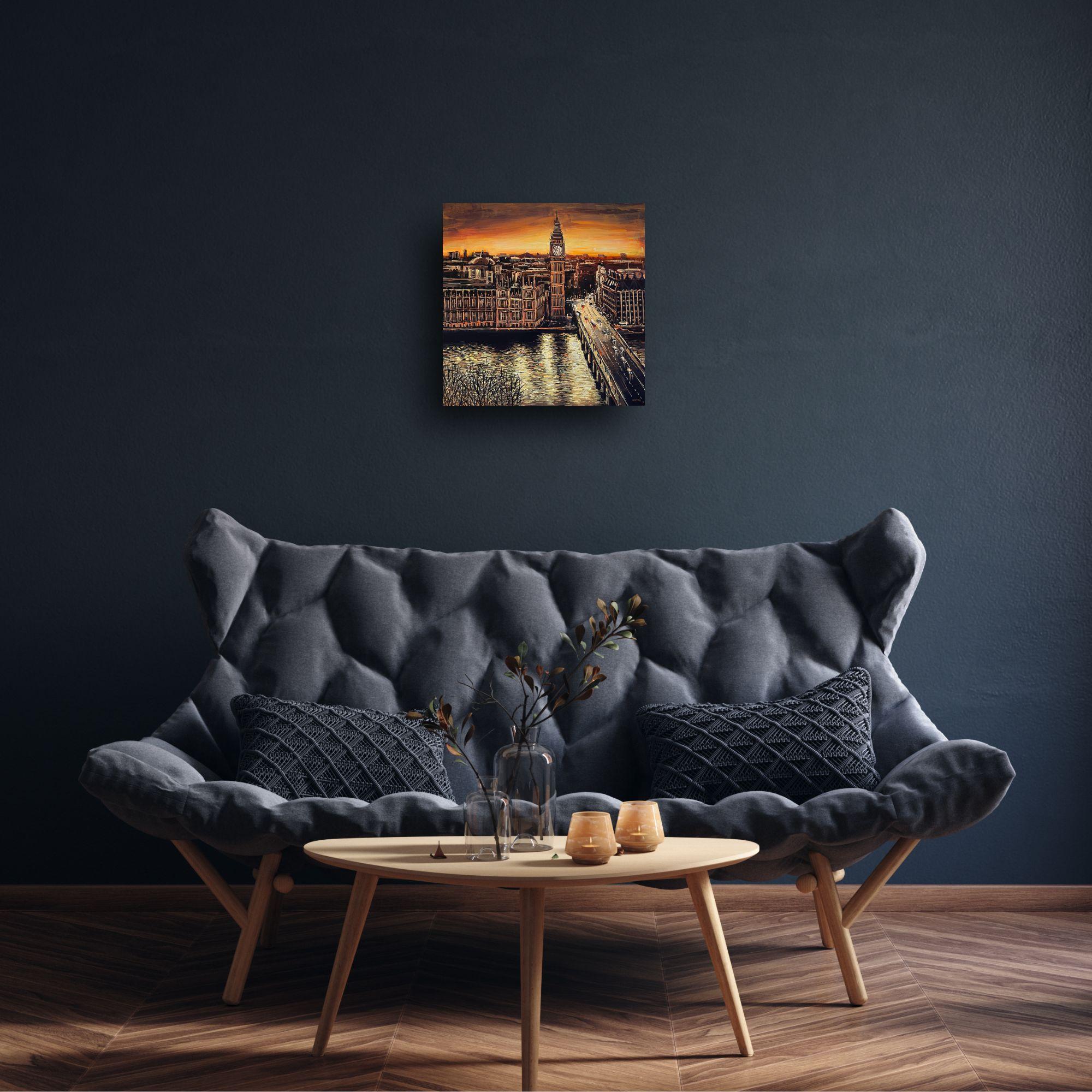 Something I Left Behind - original Impressionism London cityscape painting - Art - Painting by David Wilson