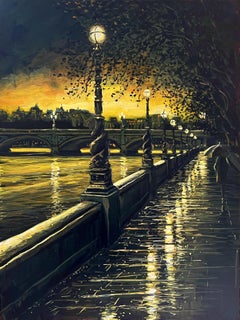 The Sound of Water - urban landscape artwork street london acrylic painting art