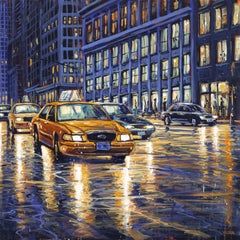 The Way It Was - impressionnisme moderne original, paysage urbain londonien peinture d'art