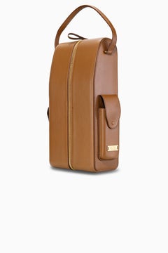 David Wine Carrier Cognac Leather Bag