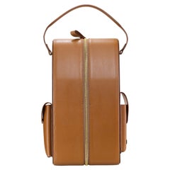 David Wine Carrier Cognac Leather Bag