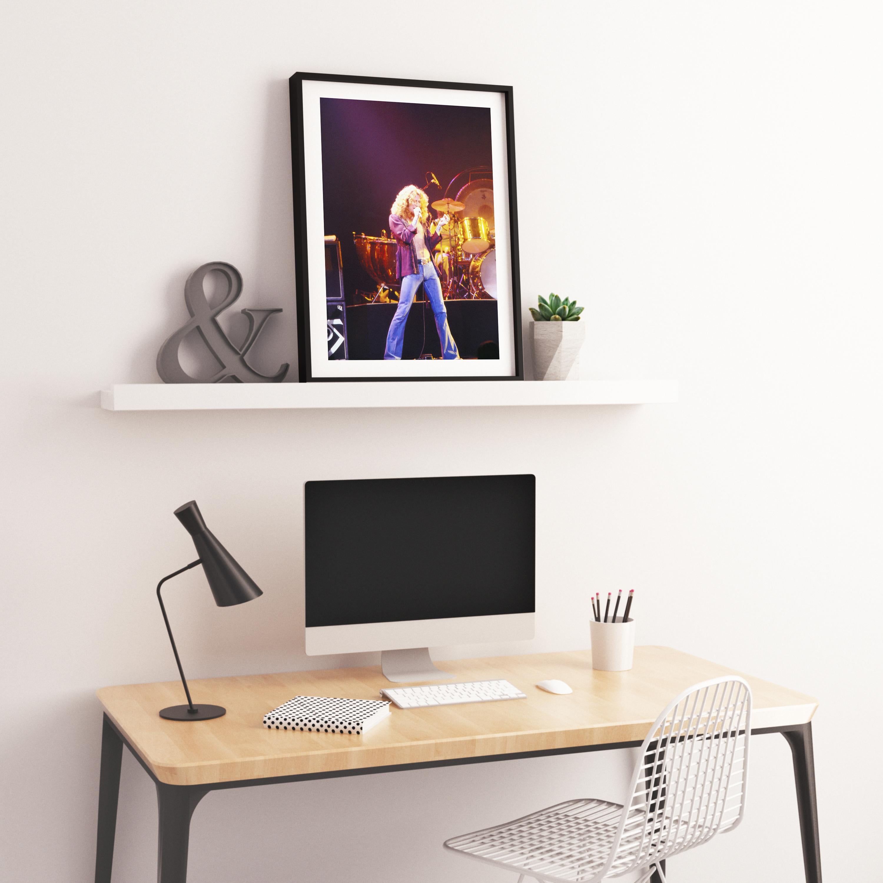 Robert Plant of Led Zeppelin Singing on Stage Fine Art Print For Sale 1