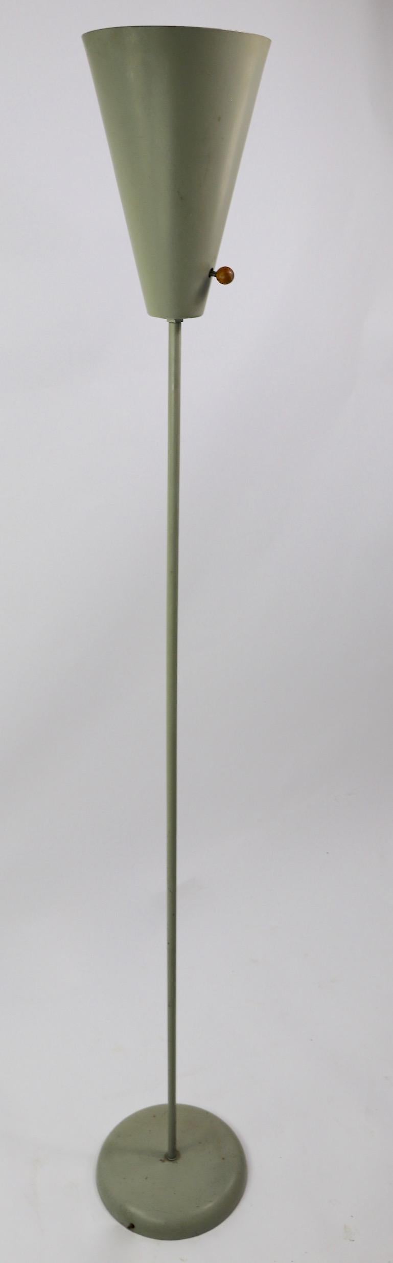 Mid-Century Modern David Wurster for Raymor Aluminum Torchiere Floor Lamp