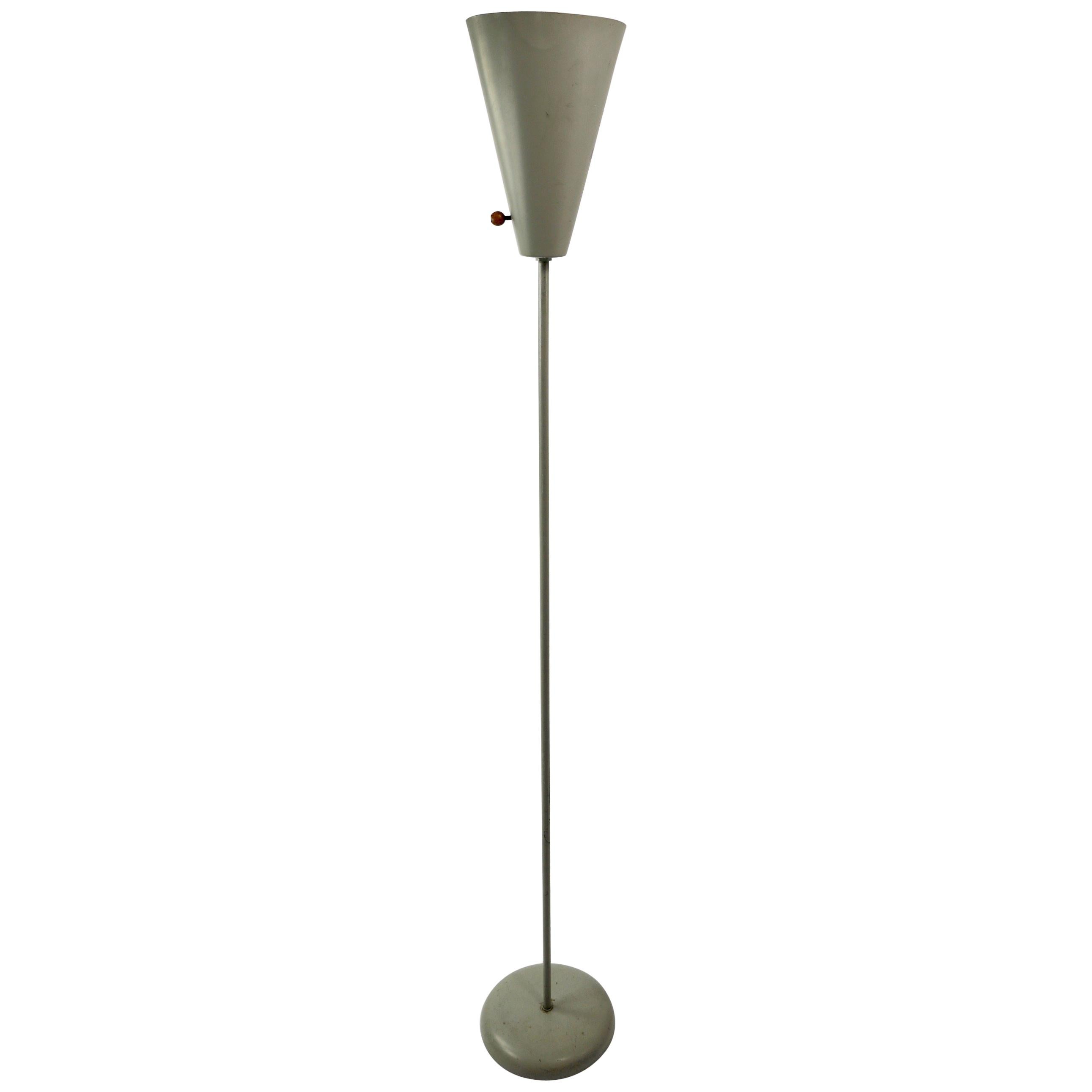 David Wurster for Raymor Aluminum Torchiere Floor Lamp