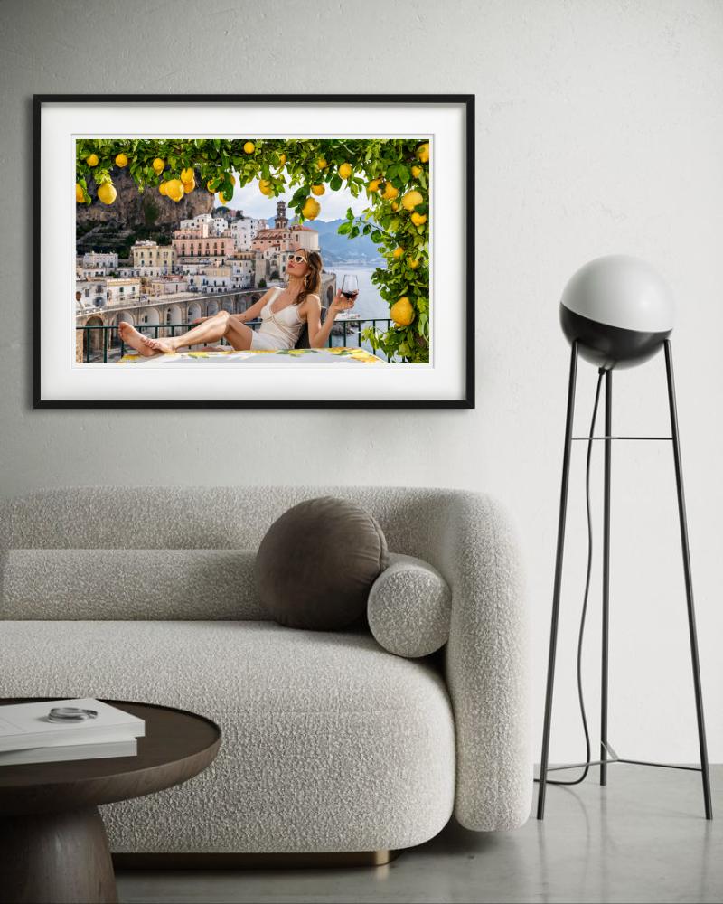 A Room With A View - Woman Drinking Wine, Lemontree, Fine Art Photography, 2025 For Sale 7
