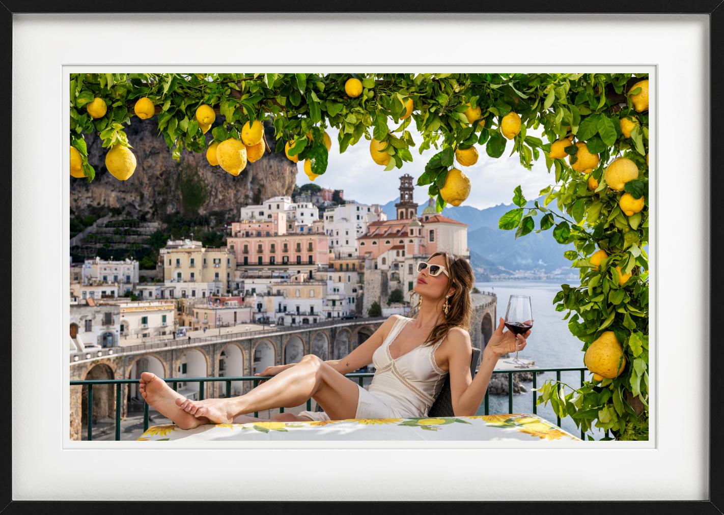 A Room With A View - Woman Drinking Wine, Lemontree, Fine Art Photography, 2025 For Sale 3