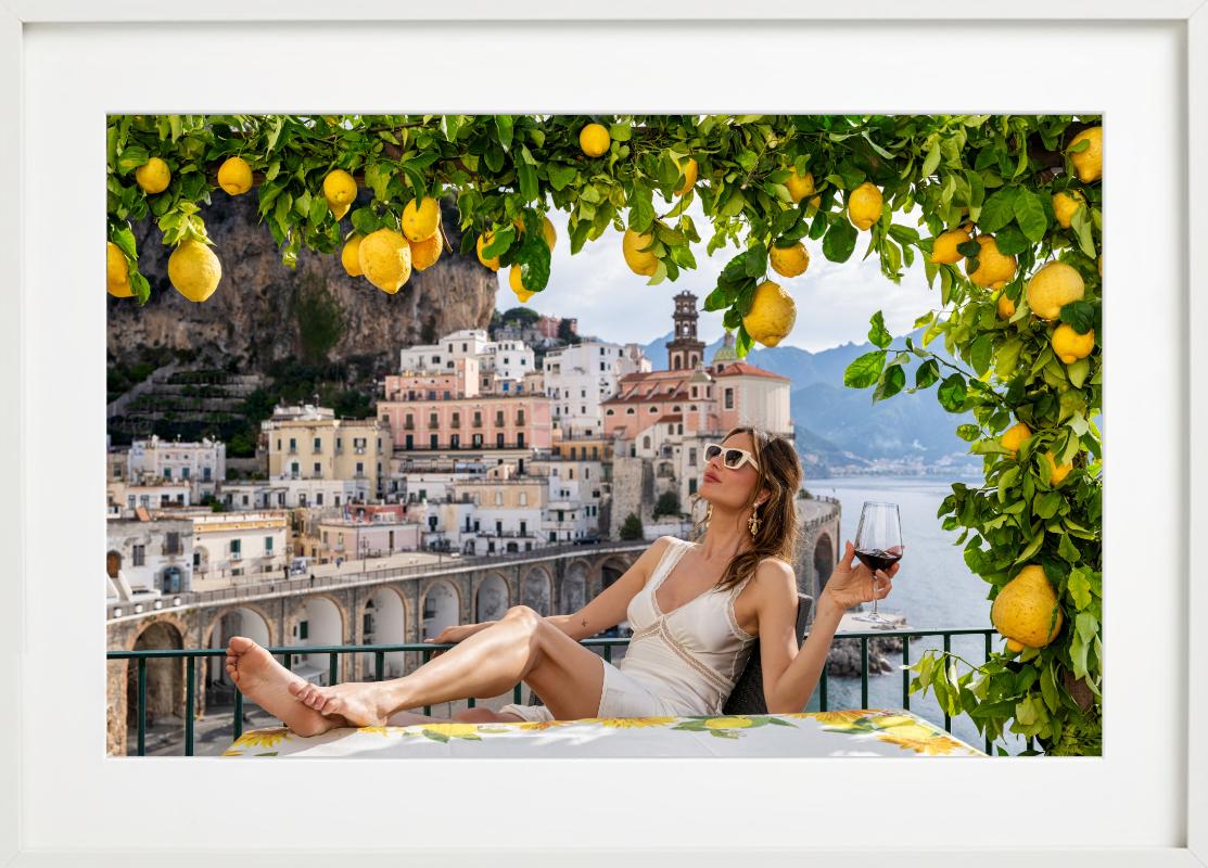 A Room With A View - Woman Drinking Wine, Lemontree, Fine Art Photography, 2025 For Sale 6