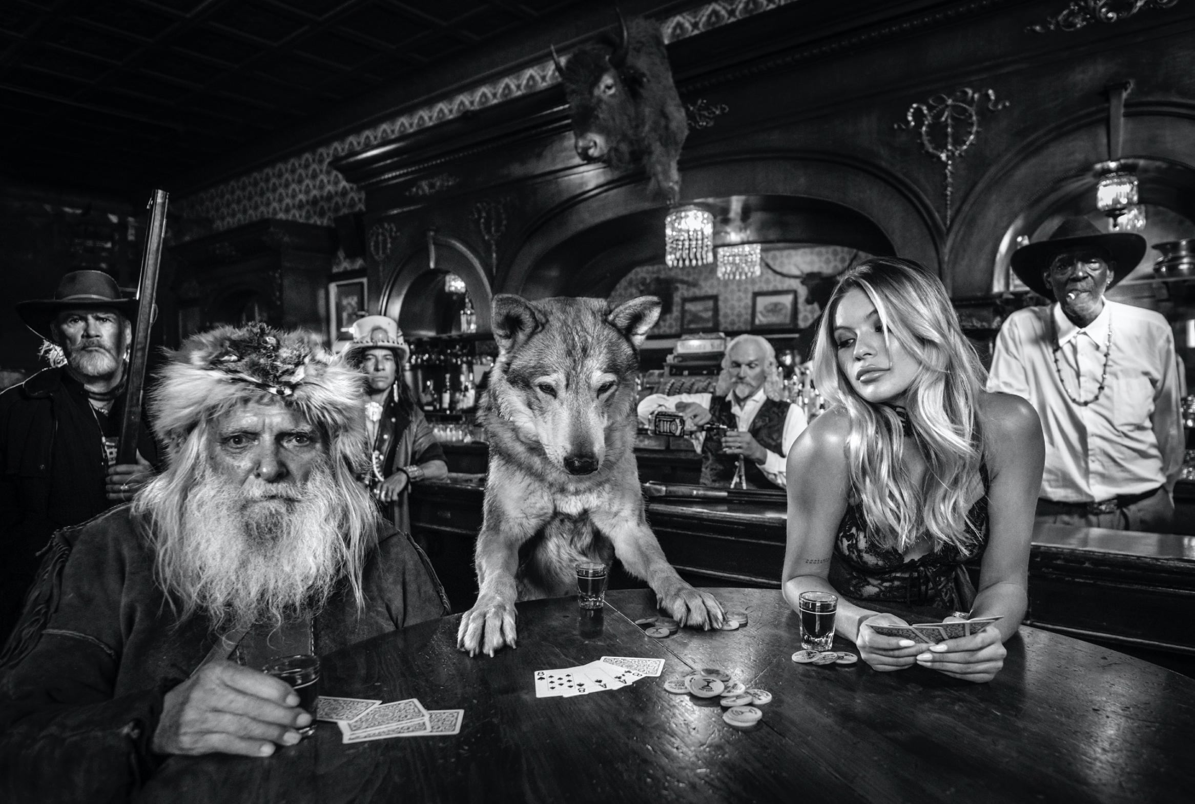 David Yarrow Black and White Photograph - Aces and Eights
