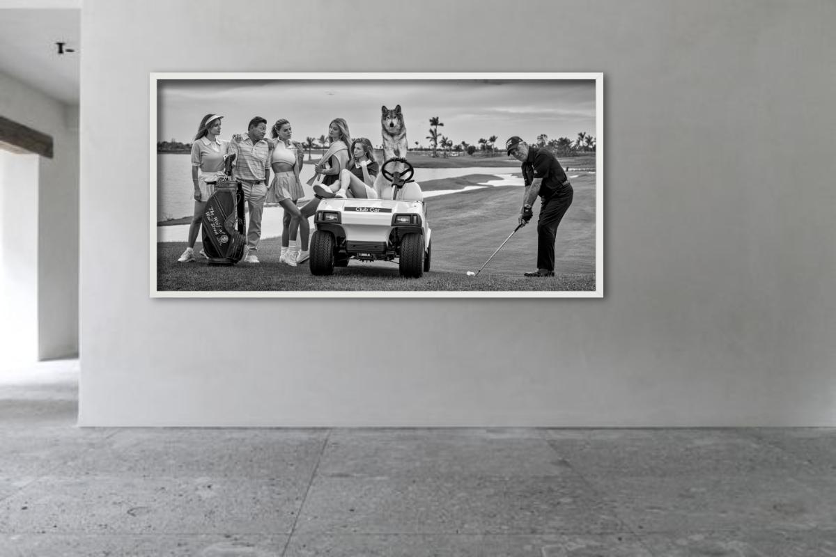 Jordan Belfort posing with Gary Palyer,  a Wolf and Models on the Golf Court, photographed by David Yarrow. Available in black and white and color.  

All prints are limited edition. Available in multiple sizes. High-end framing on request.

All