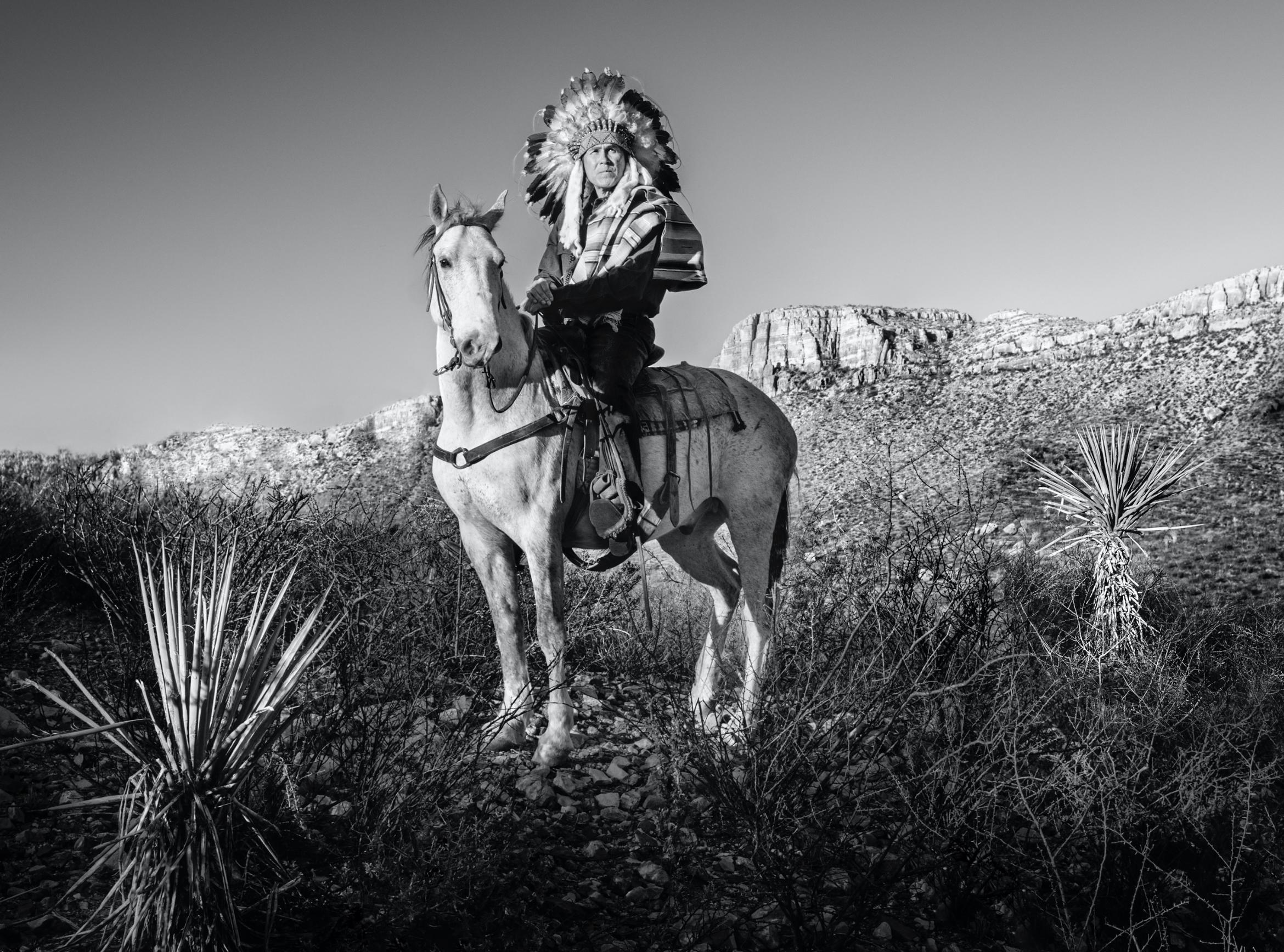 David Yarrow Black and White Photograph - Apache