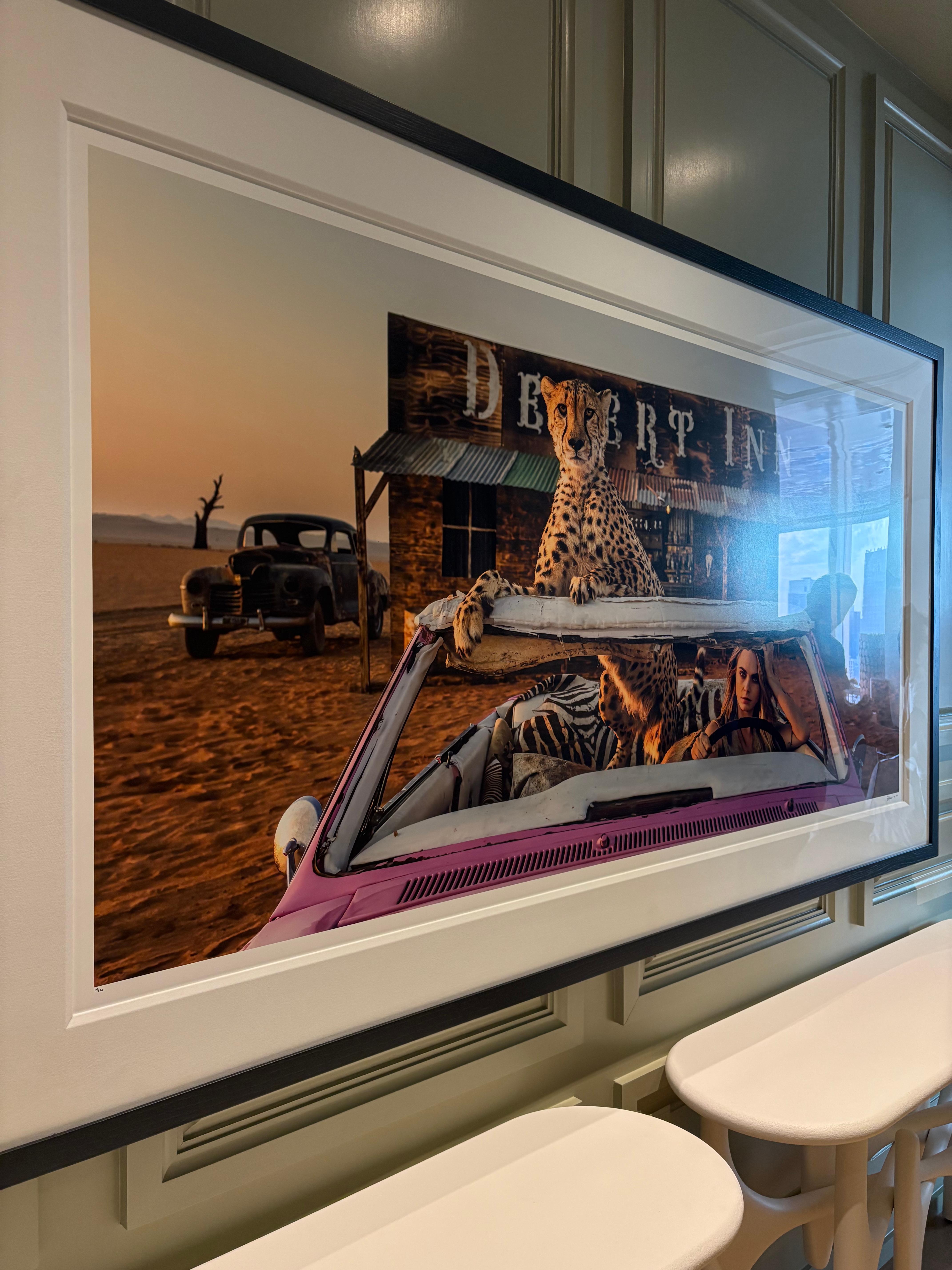 Bad Asses (Color), Namibia by David Yarrow - Cara Delevingne - Cheetah For Sale 2