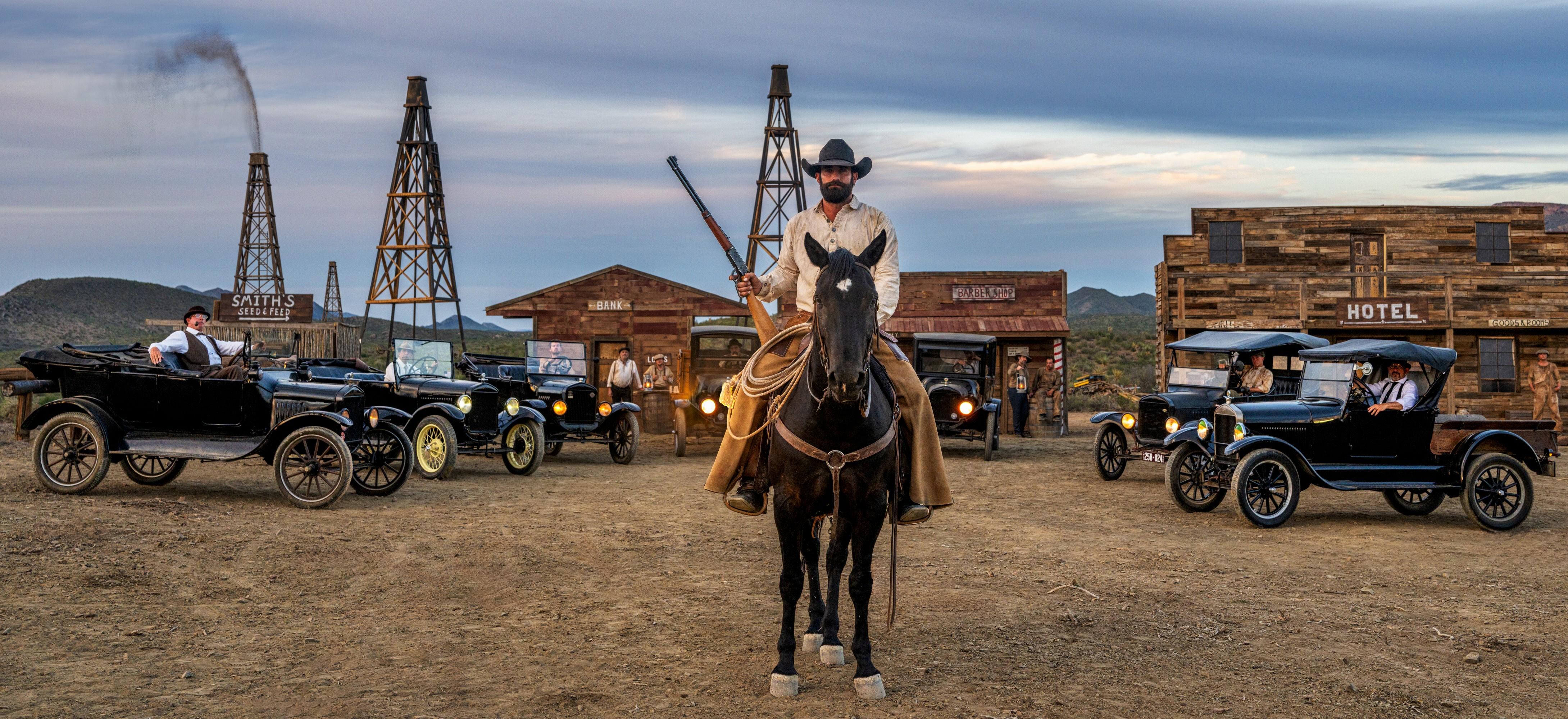 "Boom Town (Colour)"
West Texas - 2025

Archival Pigment Print 
Provenance: From the collection of the artist.

Large
Edition of 12, 3 APs and 1 EP
Unframed Size: 47" x 103"
Framed Size: 62" x 118"

Standard
Edition of 12, 3 APs and 1 EP
Unframed