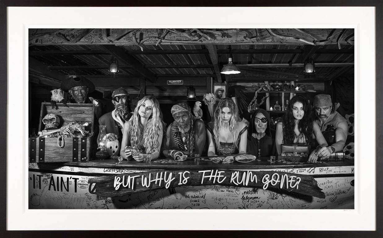 David Yarrow Portrait Photograph - But Why Is The Rum Gone? Captain Morgan Caribbean Black and White Photograph
