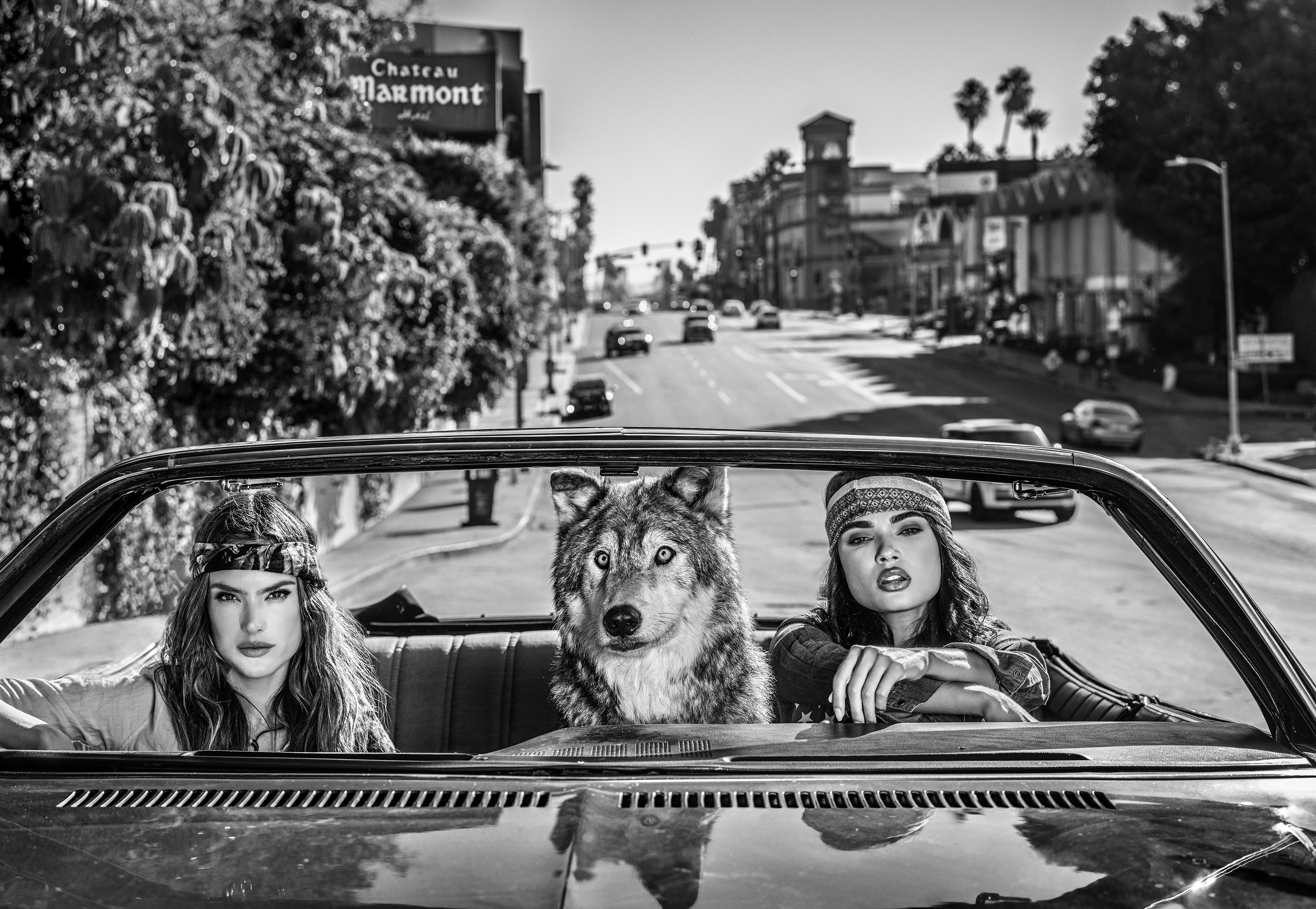 David Yarrow Black and White Photograph - Castle on Sunset