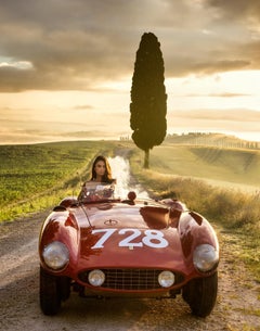 Cypress Point (Colour) by David Yarrow - 1955 Ferrari 121LM - Tuscany, Italy