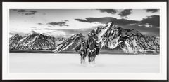 David Yarrow Photograph "Wyoming" of Cowboy Riding Horseback on Frozen Lake