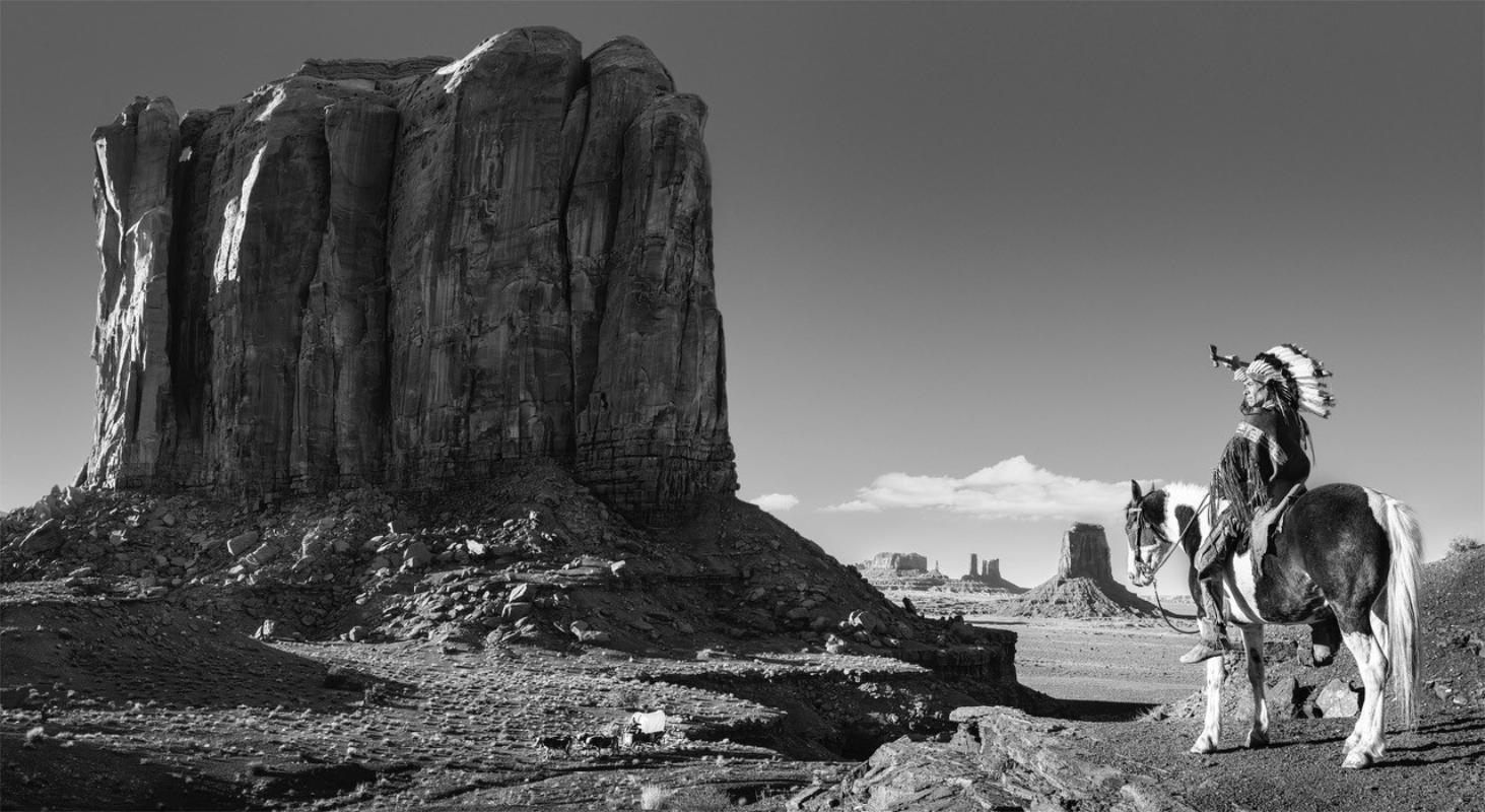 David Yarrow - The Push West, Wild West, Native American on Horse