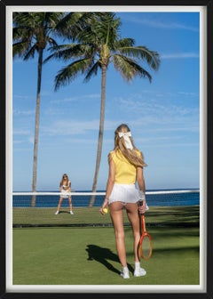 Deuce - Women Playing Tennis under Palm Trees, Contemporary Fine Art Photography