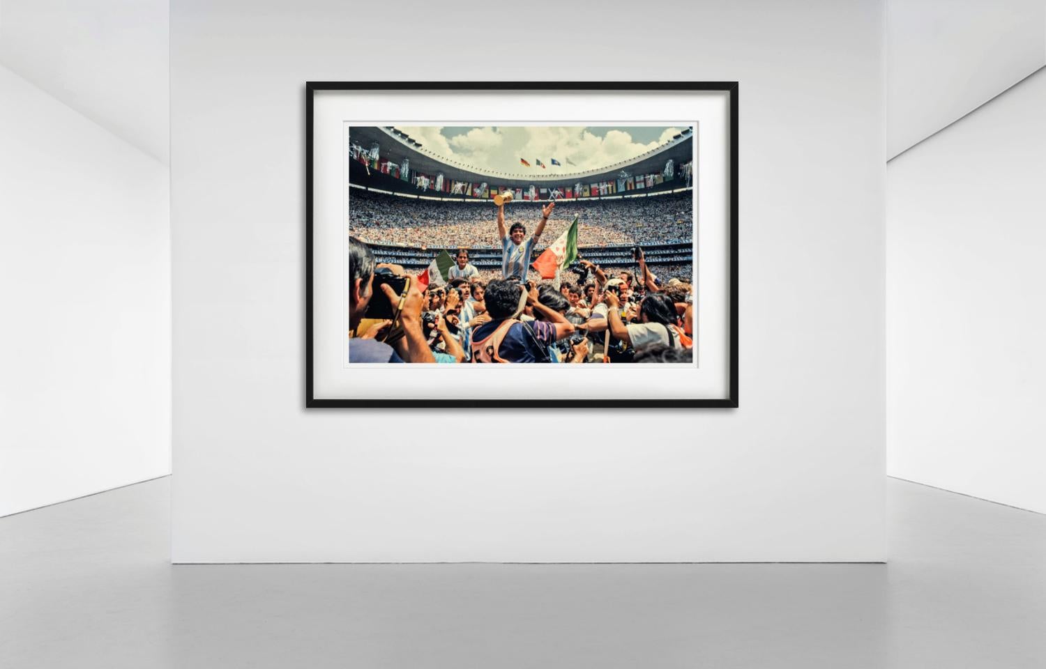 Diego Maradona - Celebration of Winning the World Cup, Fine Art Photography 1986 - Black Figurative Photograph by David Yarrow