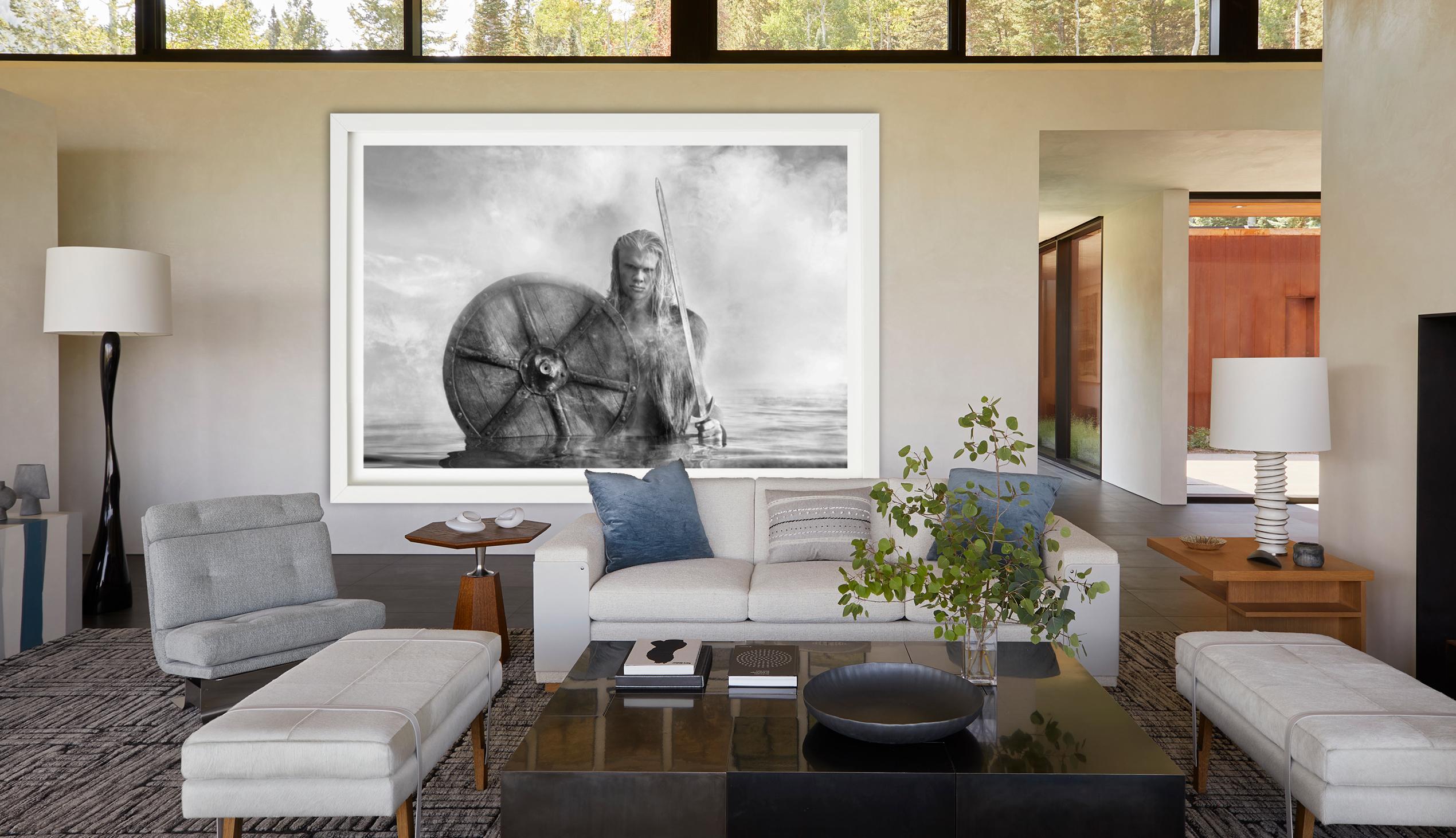 'Haaland' - The Footballplayer as Viking in a Fjord, fine art photography, 2023 - Contemporary Photograph by David Yarrow