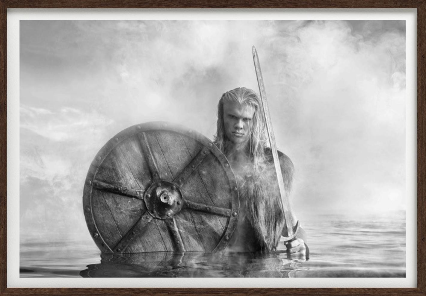 'Haaland' - The Footballplayer as Viking in a Fjord, fine art photography, 2023 For Sale 1