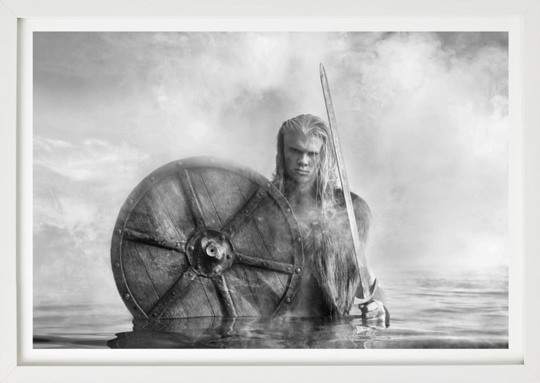 'Haaland' - The Footballplayer as Viking in a Fjord, fine art photography, 2023 For Sale 2