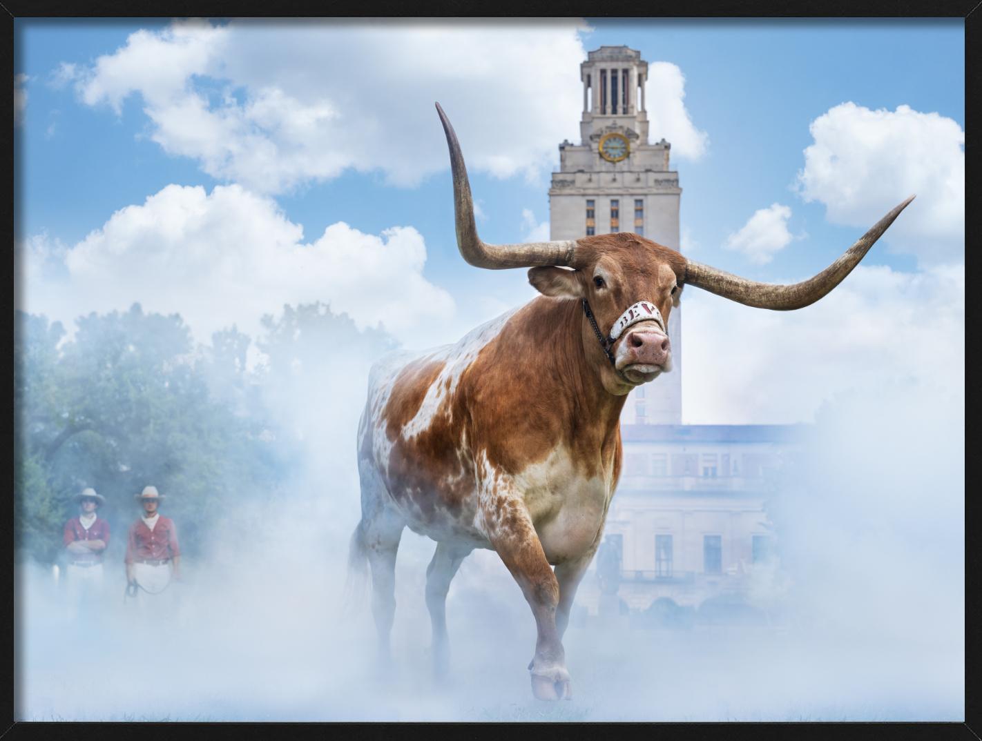Hook em Horns, Fotografía artística - Color Photograph Azul de David Yarrow