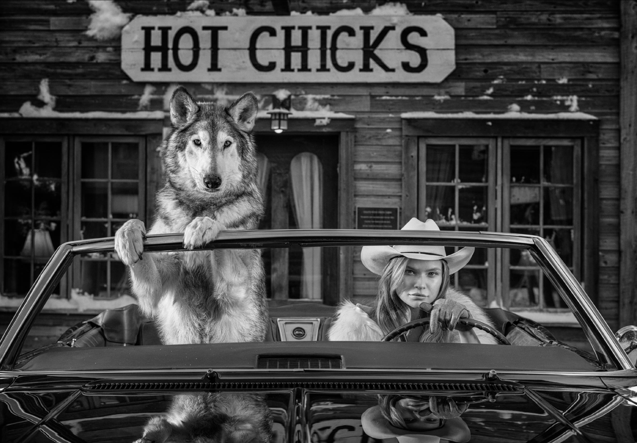 David Yarrow Black and White Photograph - Hot Chicks