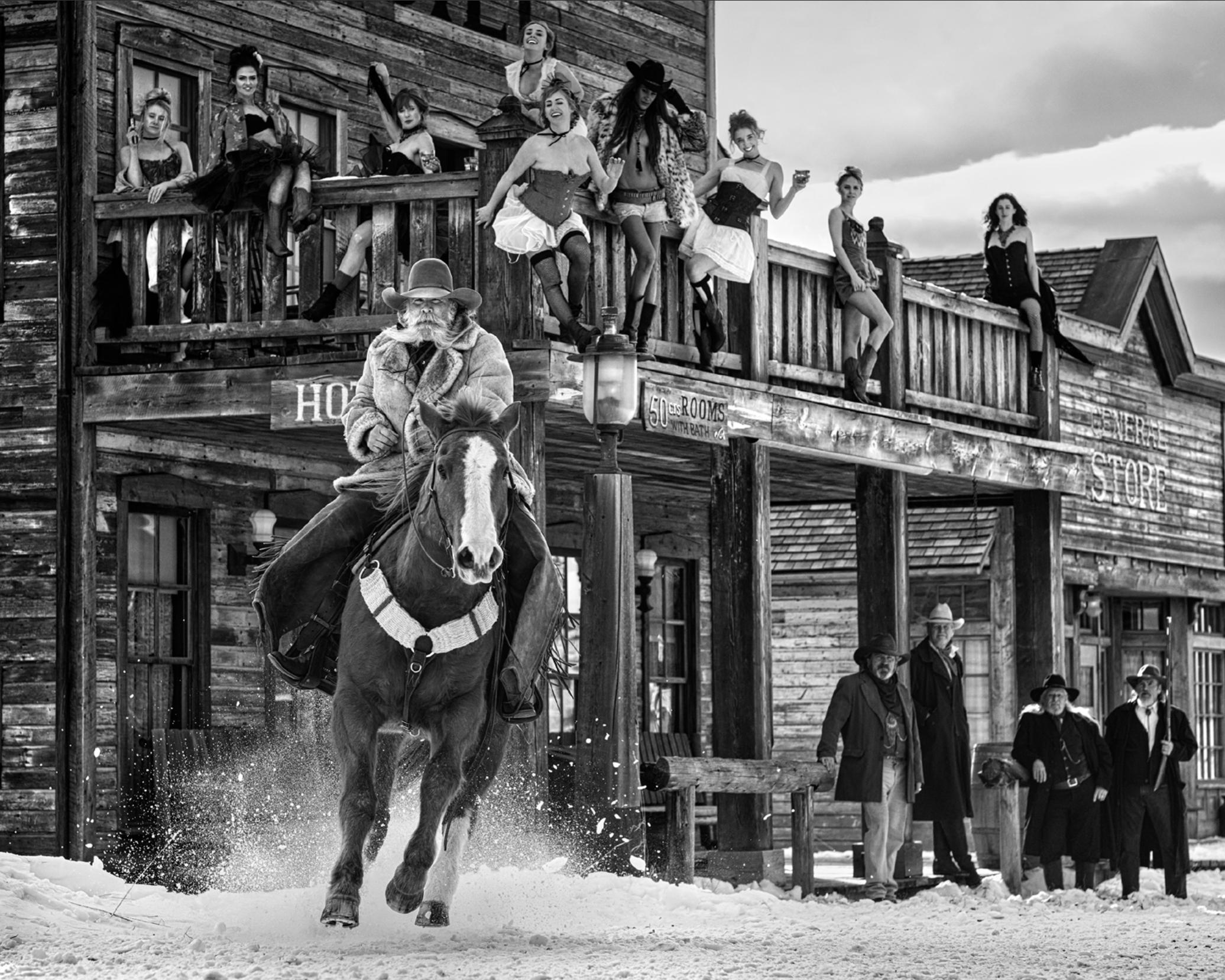 David Yarrow Black and White Photograph - Mamas Don't Let Your Babies Grow Up To Be Cowboys