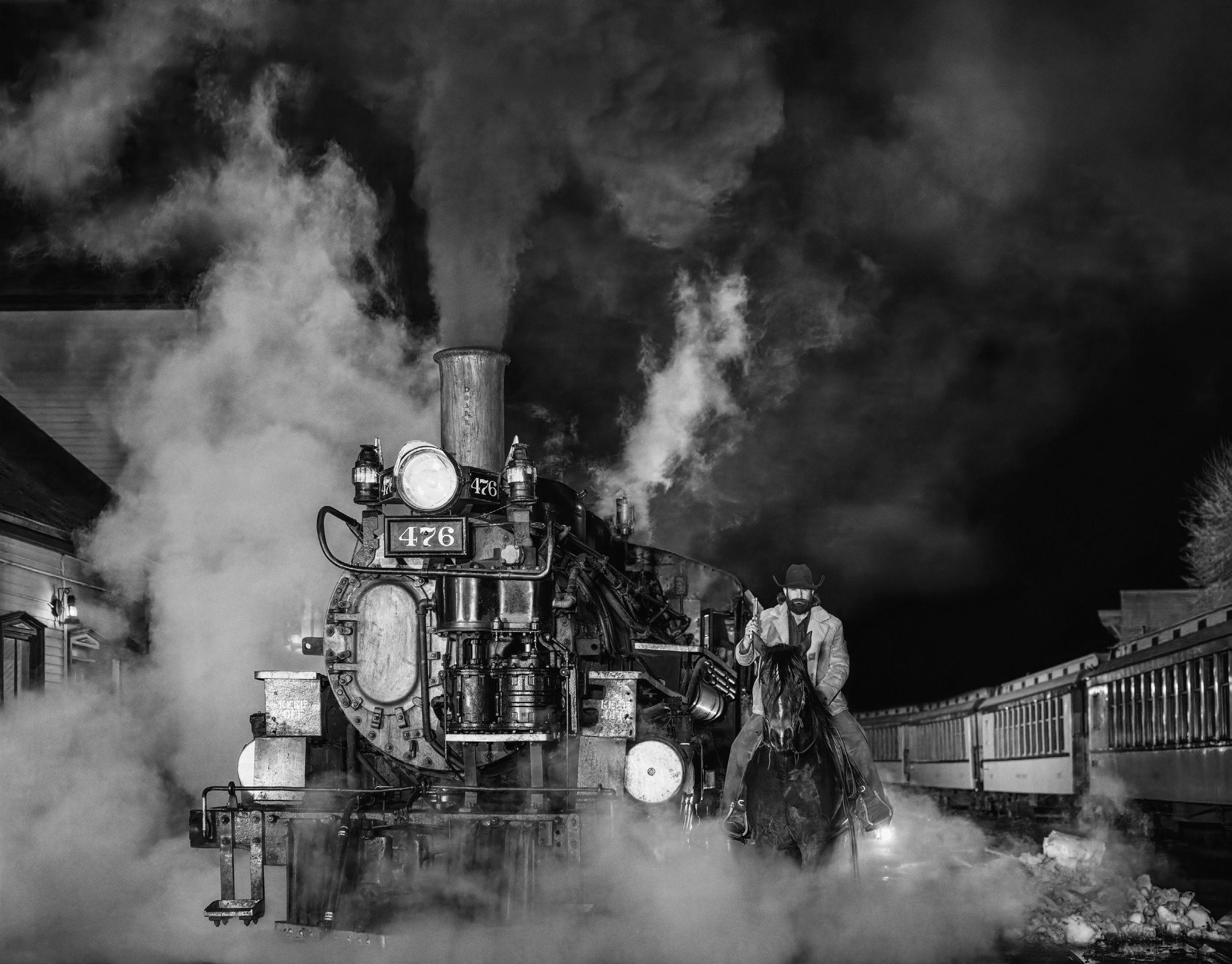Midnight Express by David Yarrow - Train Scene - Horse - Durango, Colorado