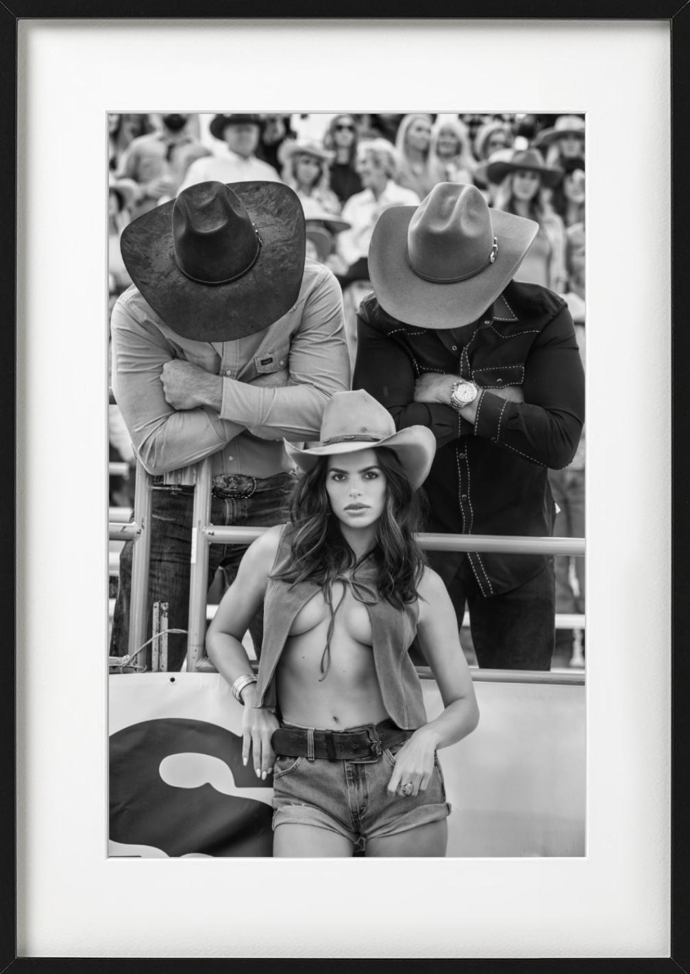 'Nice Hats' - Model and Two Cowboys at the Rodeo, fine art photography, 2023 - Photograph by David Yarrow