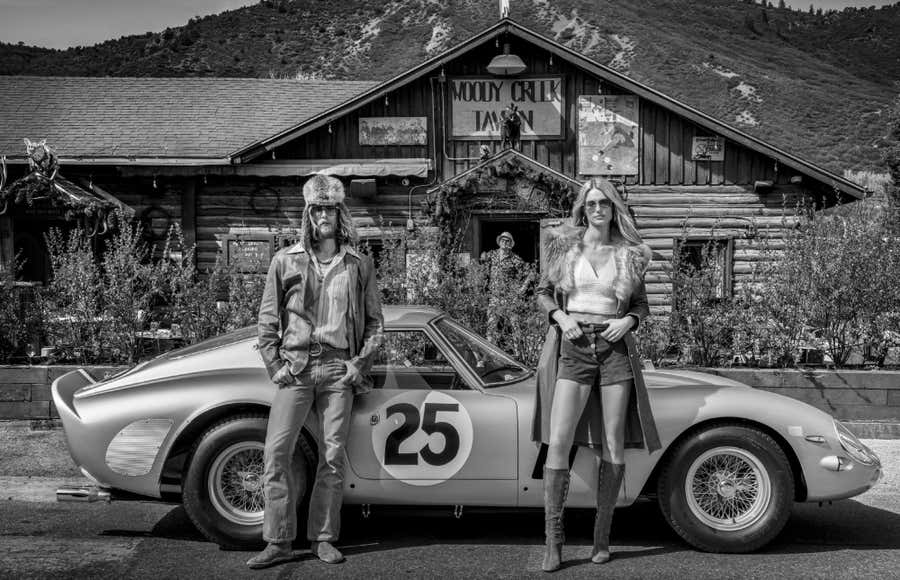 No Boundaries (B&W) by David Yarrow - Aspen, Colorado - Ferrari 250 GTO