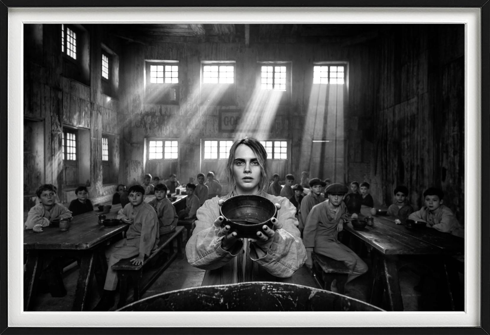 Oliver - Cara Delevigne in the role of Oliver Twist, fine art photography, 2023 - Black Black and White Photograph by David Yarrow