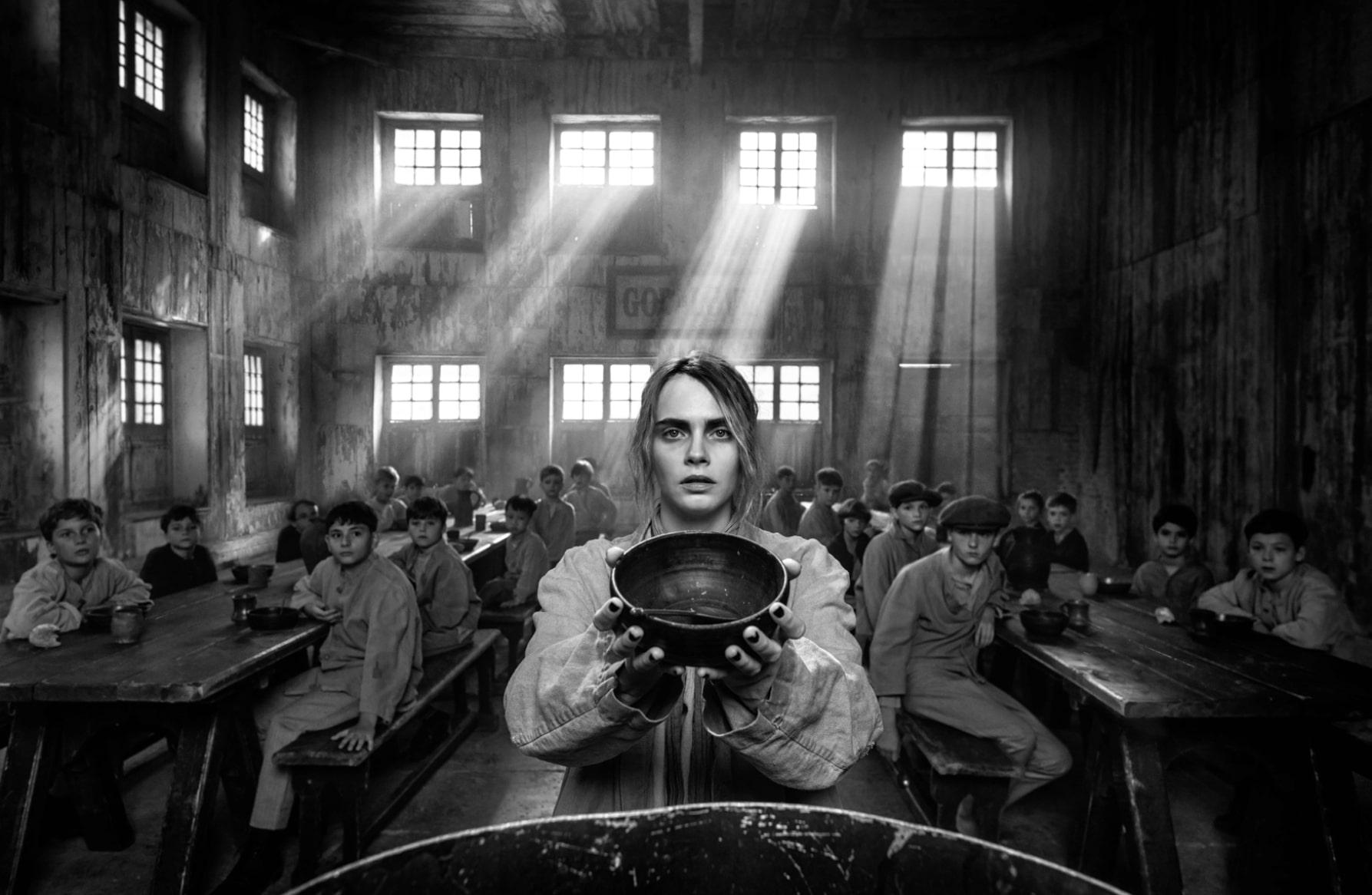 David Yarrow Black and White Photograph - Oliver - Cara Delevigne in the role of Oliver Twist, fine art photography, 2023